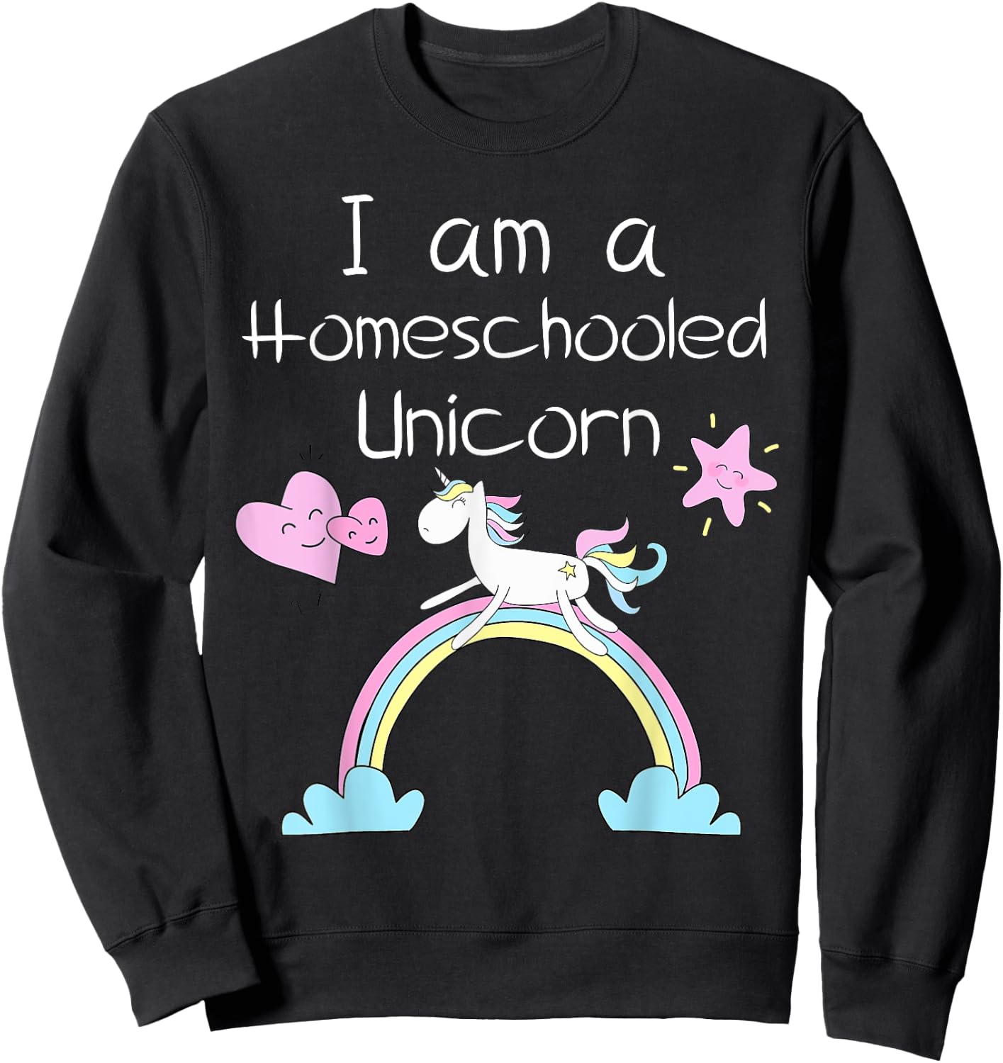 Homeschool Kids Shirts Im A Homeschooled Unicorn Sweatshirt - Sweatshirt | Black