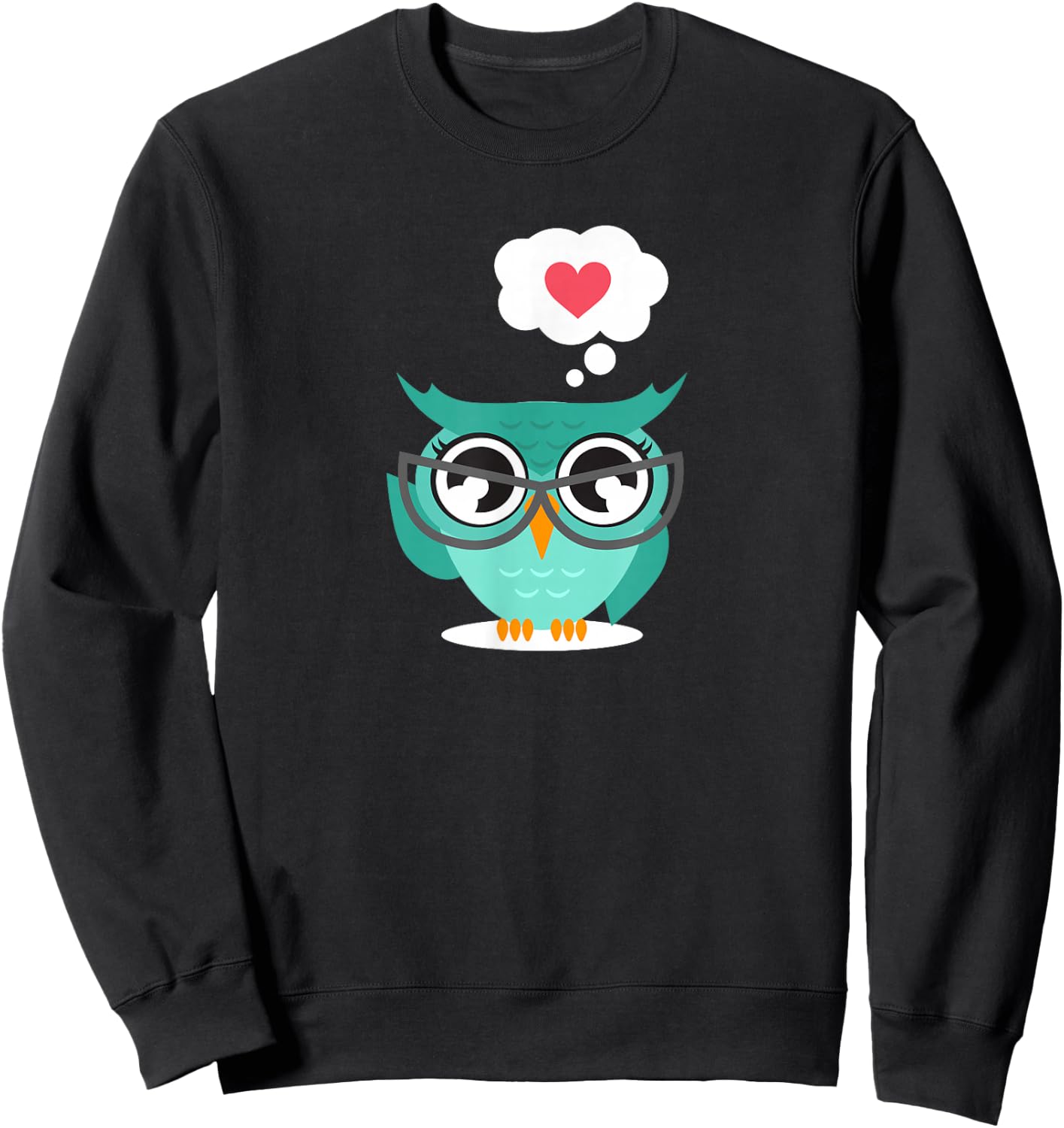 Owl Heart - Owl Gift Owl Lover Owl Teacher Owl Themed Gift Sweatshirt - Sweatshirt | Black