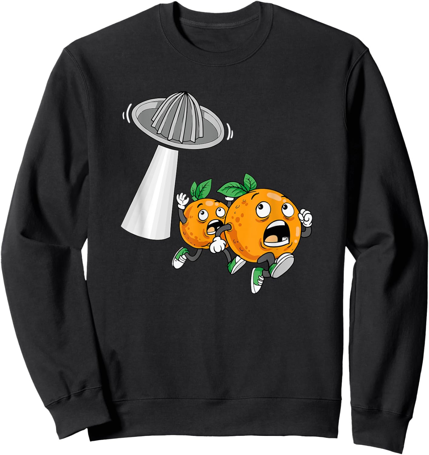 Running Oranges Flying Juicer Squeezer Orange Juice Gift Sweatshirt - Sweatshirt | Black