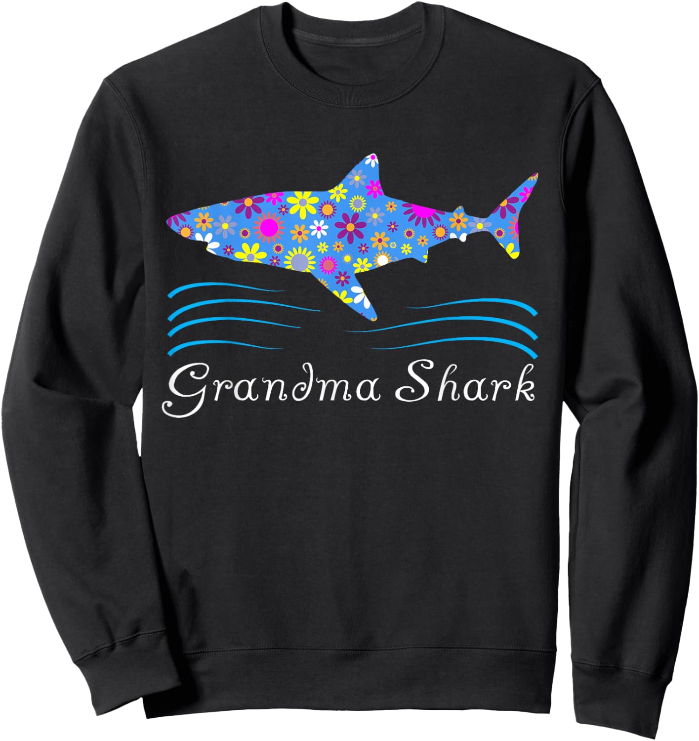 Grandma Shark Shirt - Cute Mother's Day Gift Grandmother Sweatshirt - Sweatshirt | Black