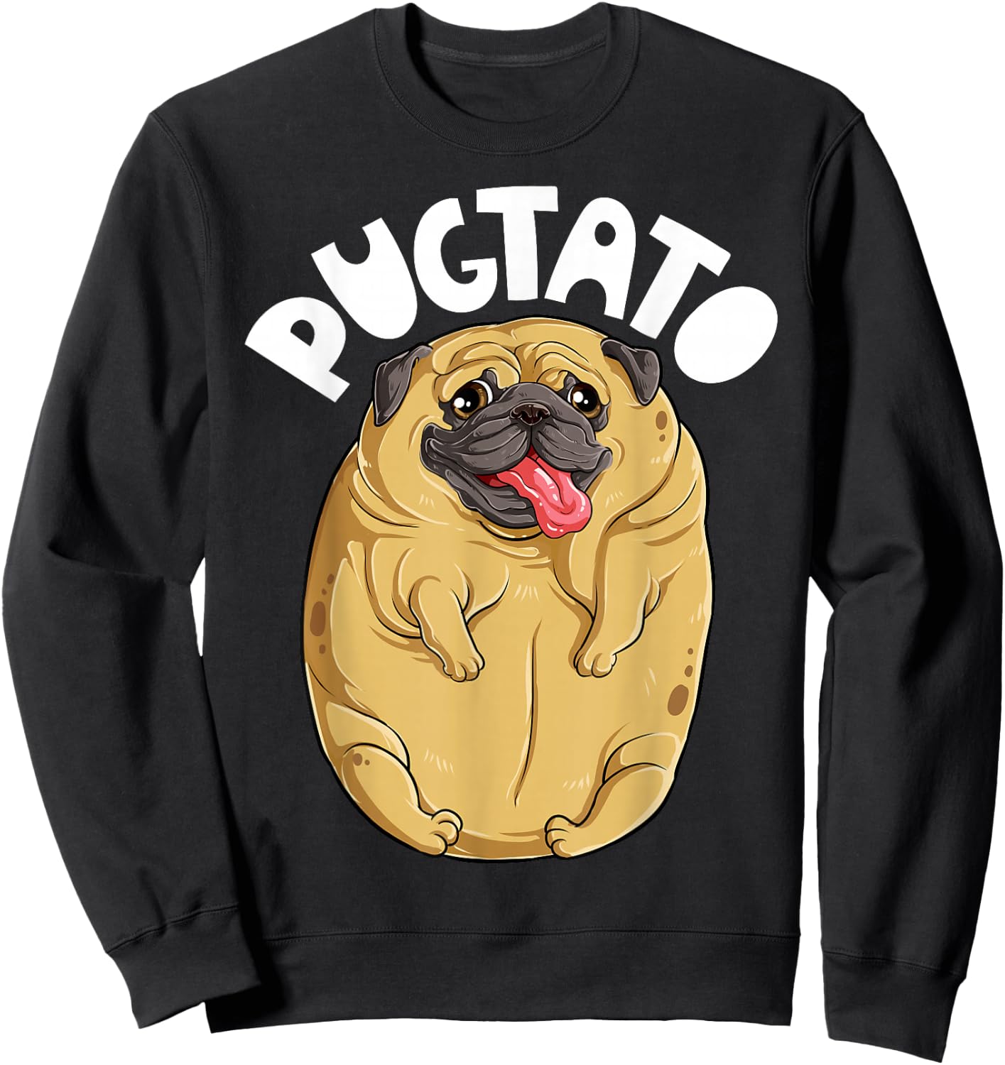 Pugtato Pug Potato Shirt Dog Lovers Costume Funny Meme Gifts Men Women Kids Sweatshirt - Sweatshirt | Black