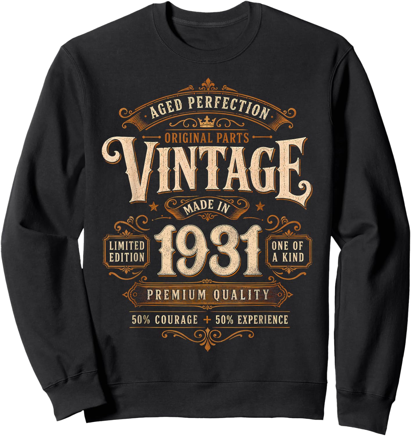 Vintage 1931 Limited Edition 95th Birthday Men 95 Years Old Sweatshirt - Sweatshirt | Black