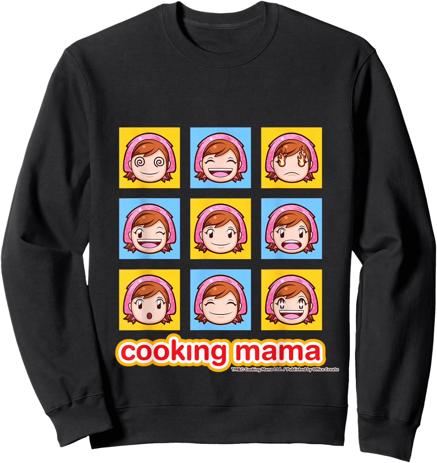 Cooking Mama Faces color Sweatshirt - Sweatshirt | Black