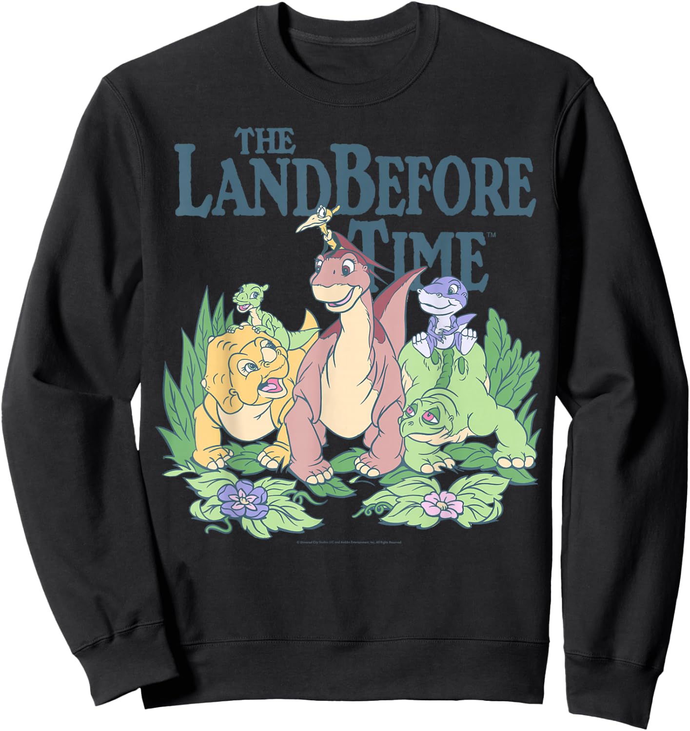 Land Before Time Pastel Dinosaur Friends Sweatshirt - Sweatshirt | Black