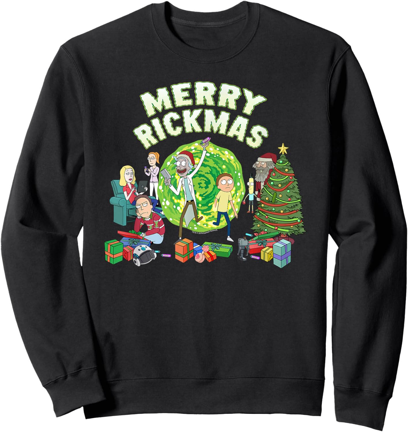 Rick and Morty Merry Rickmas! Sweatshirt - Sweatshirt | Black