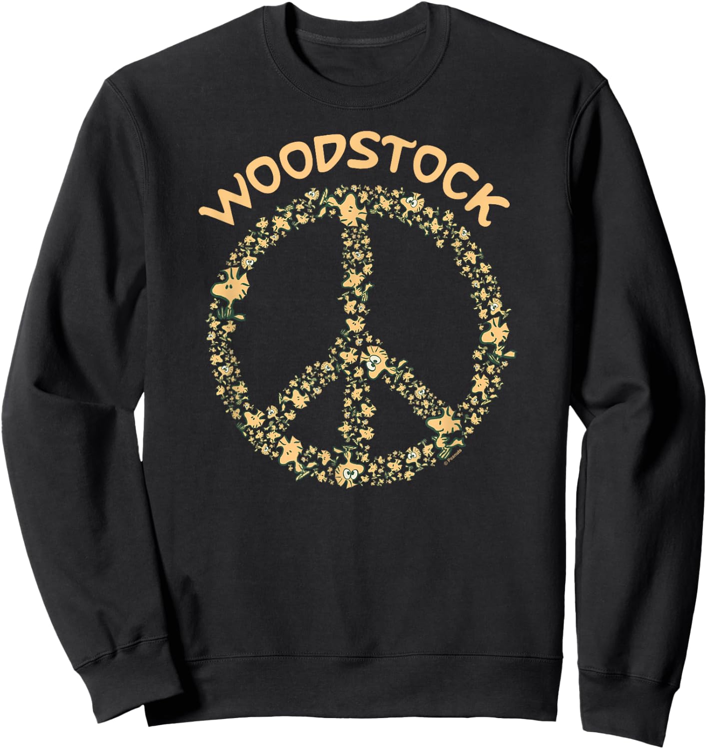 Peanuts Woodstock 50th Anniversary Peace Sign Sweatshirt - Sweatshirt | Black