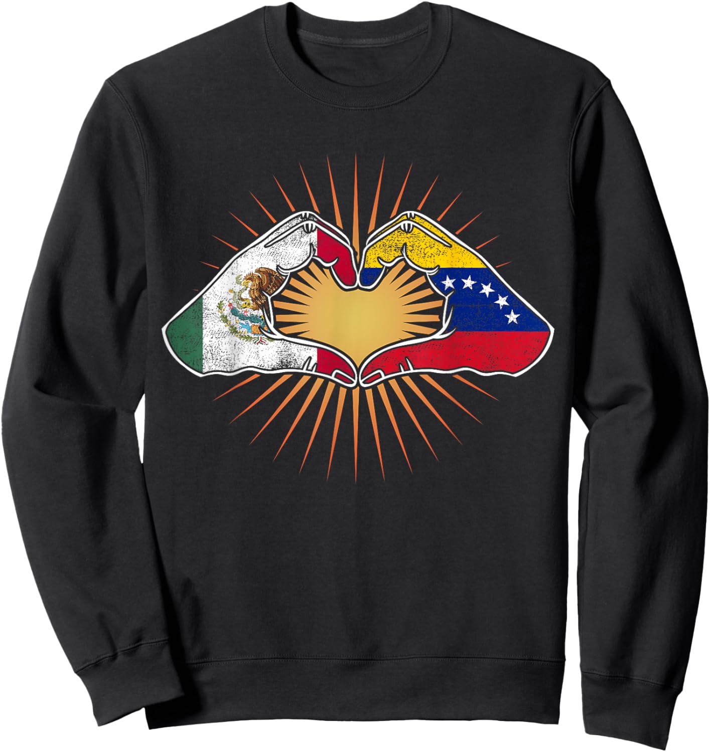 Mexico and Venezuela. Heart Hands Sweatshirt - Sweatshirt | Black