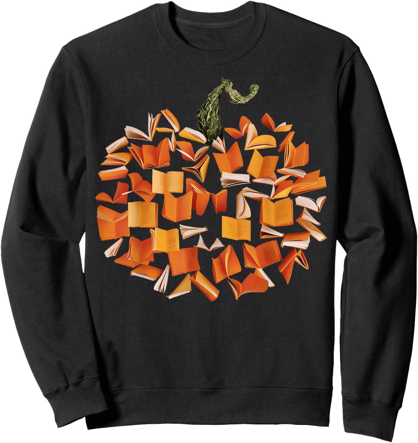 Vintage Book Pumpkin Autumn Fall Librarians Bookworm Teacher Sweatshirt - Sweatshirt | Black