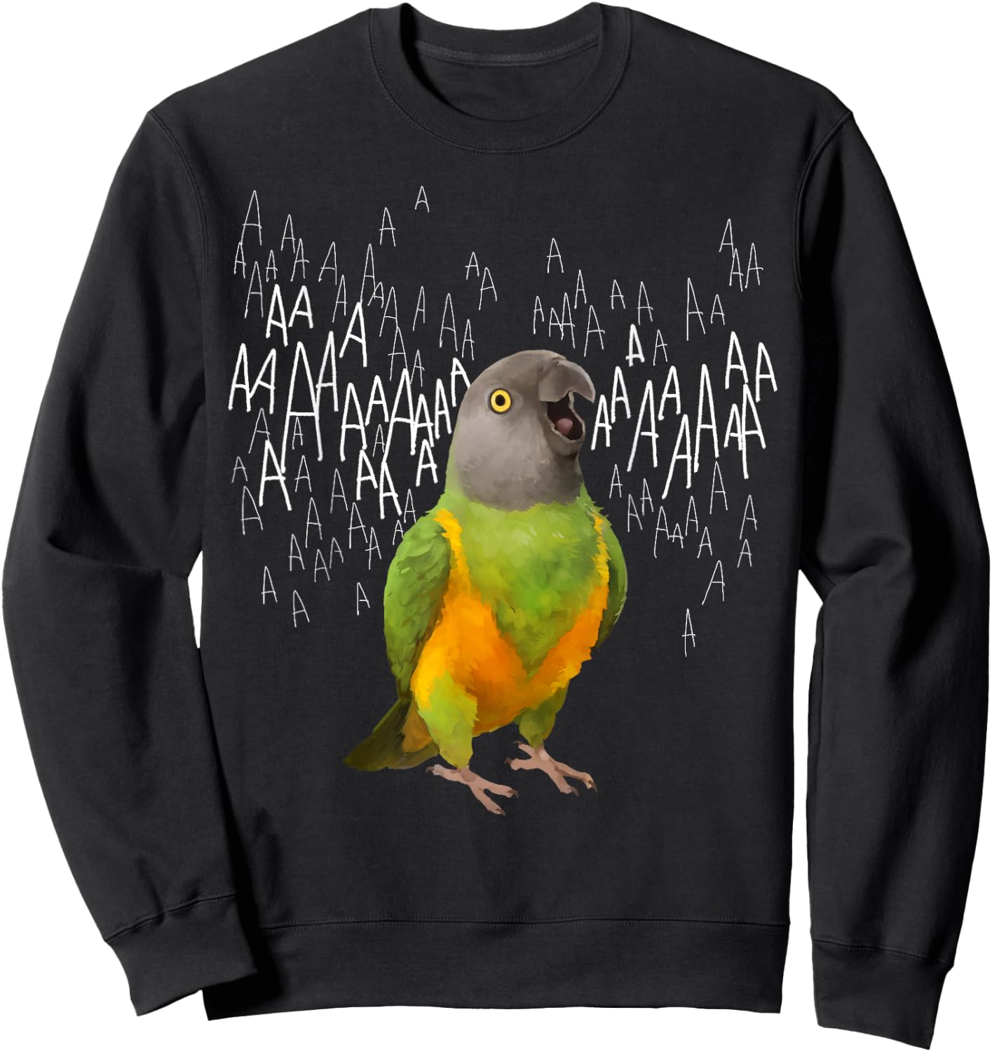 Screaming Senegal Parrot Sweatshirt - Sweatshirt | Black