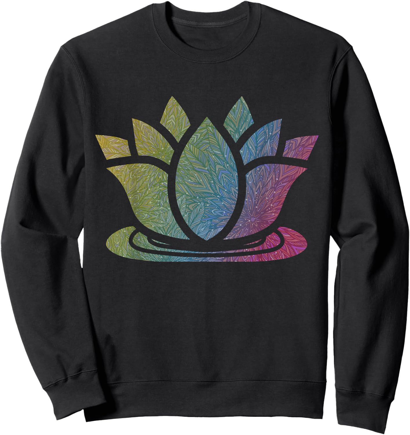 Lotus Flower Yoga Meditation Namaste Cute Gift Sweatshirt - Sweatshirt | Black