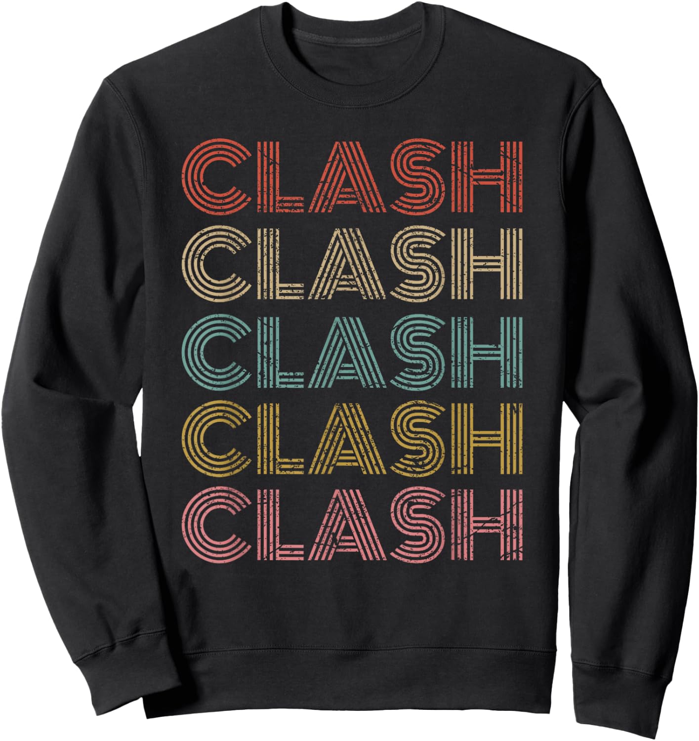 Clash Vintage Retro Text 70s 80s Gaming Gift Sweatshirt - Sweatshirt | Black