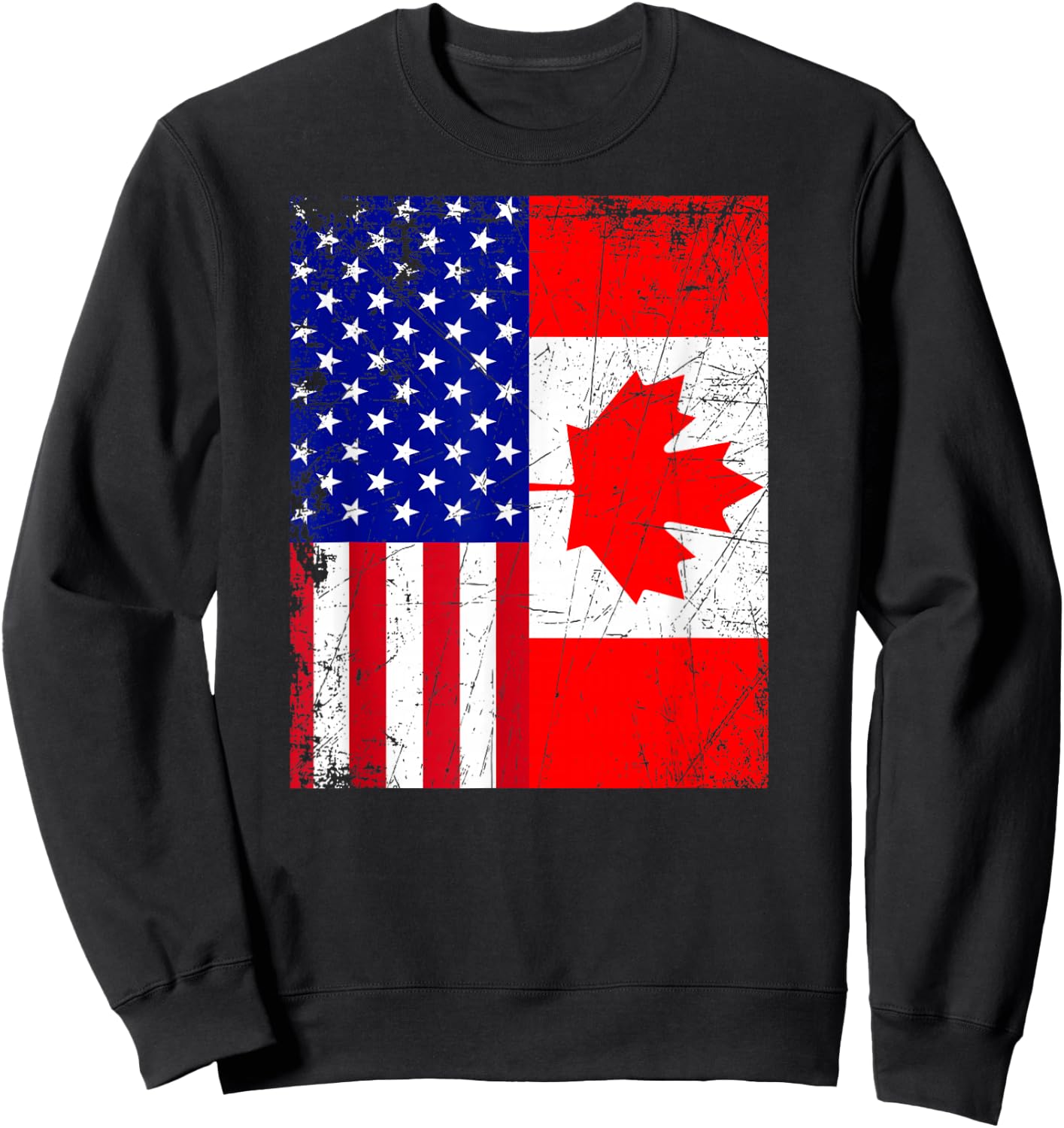 Canadian American Shirt USA Canada Flag 4th of July Sweatshirt - Sweatshirt | Black