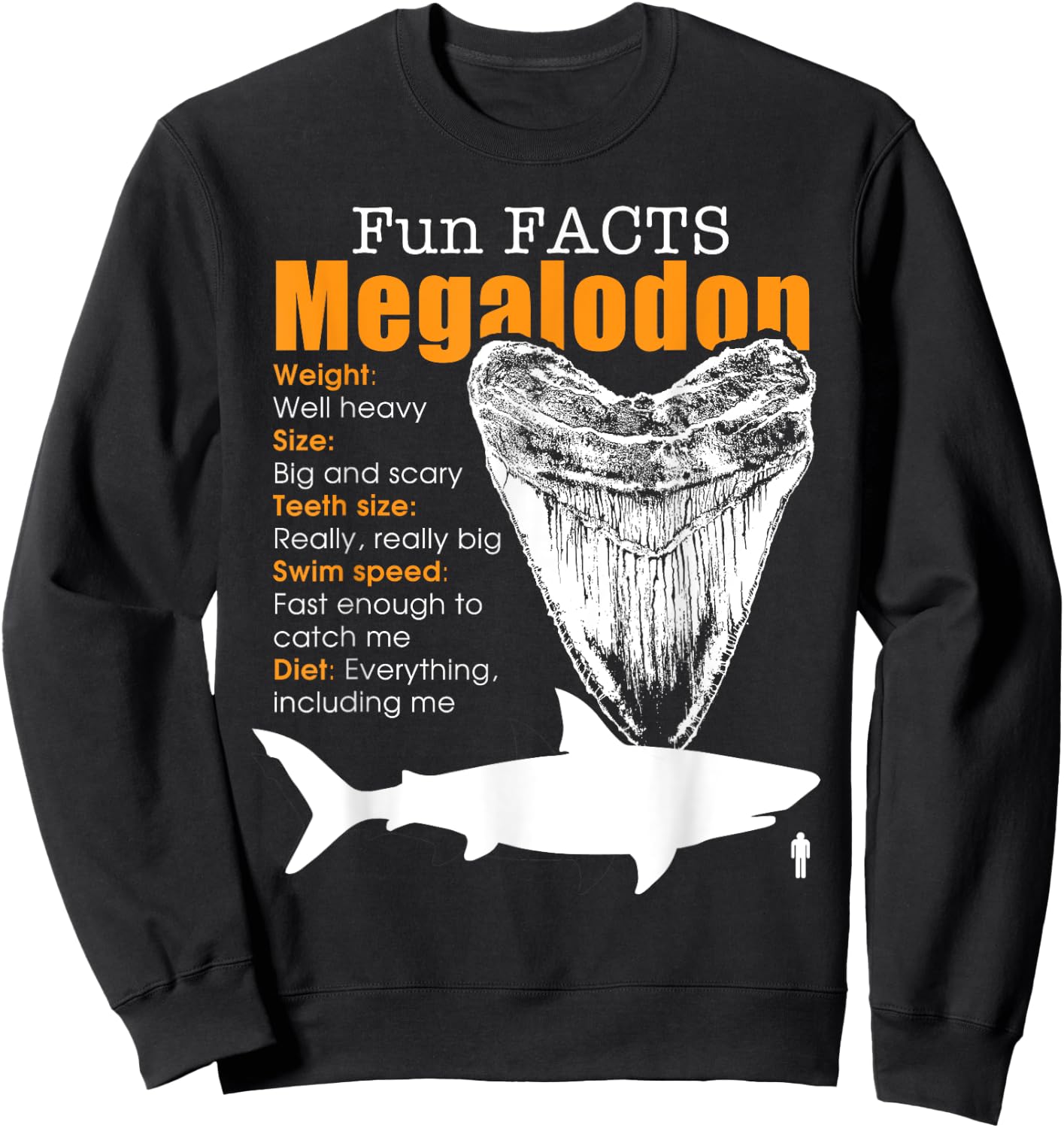 Megalodon , great Gift shark enthusiasts Sweatshirt - Sweatshirt | Black