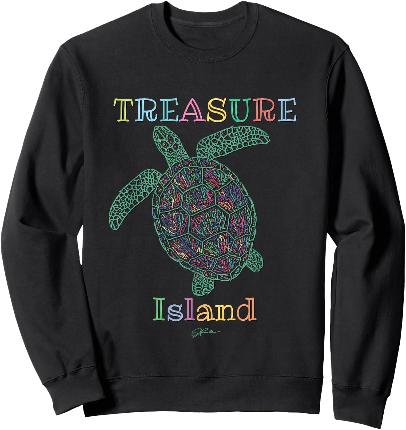JCombs: Treasure Island, Florida, Sea Turtle Sweatshirt - Sweatshirt | Black