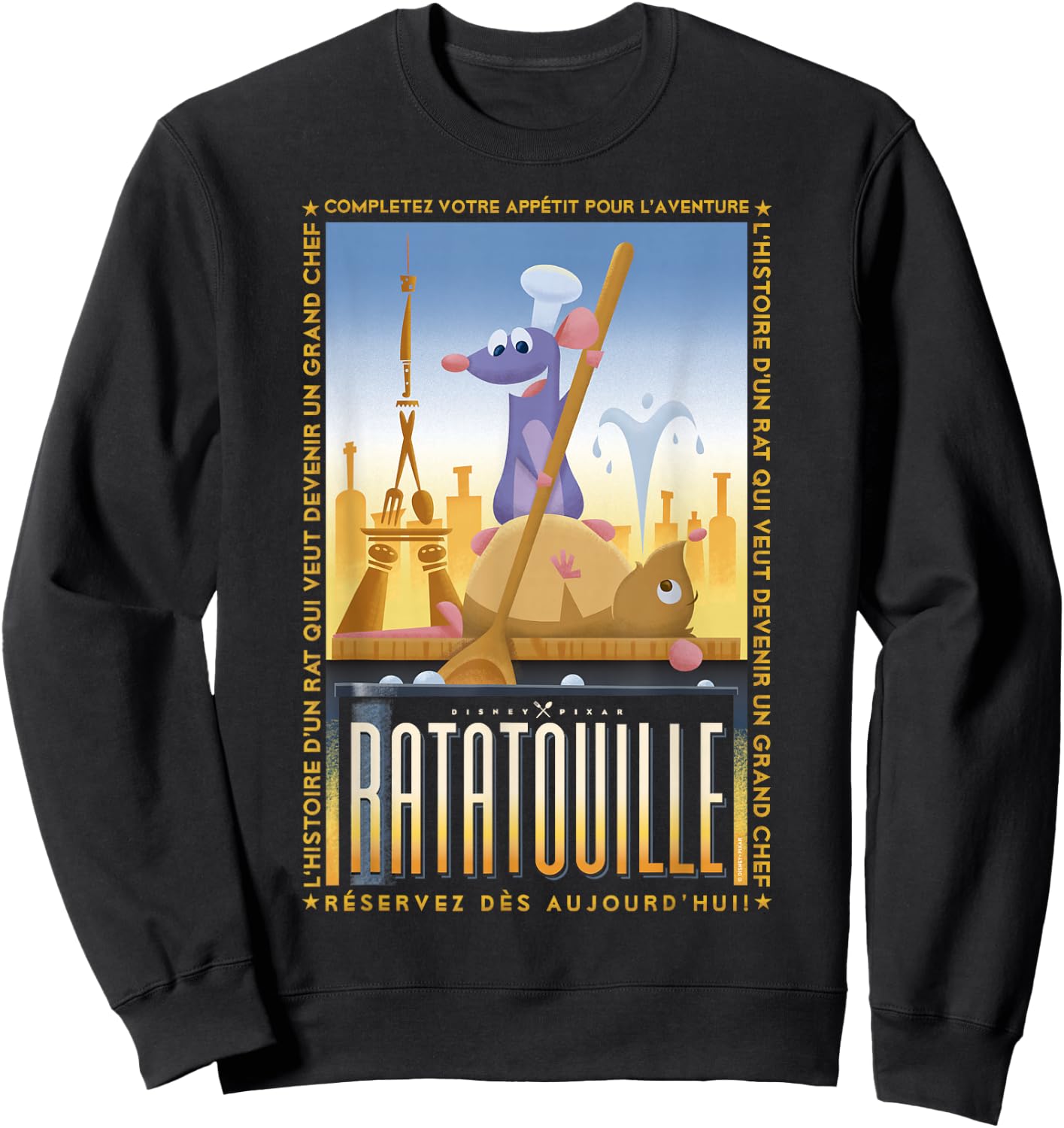 Disney Pixar Ratatouille Remy And Emile Cooking Poster Sweatshirt - Sweatshirt | Black