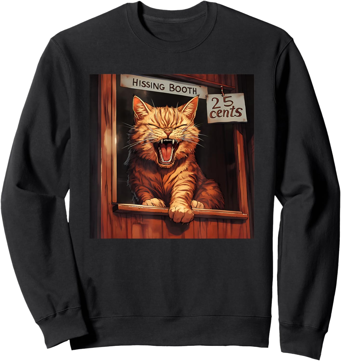 Hissing Booth Cat Sweatshirt - Sweatshirt | Black