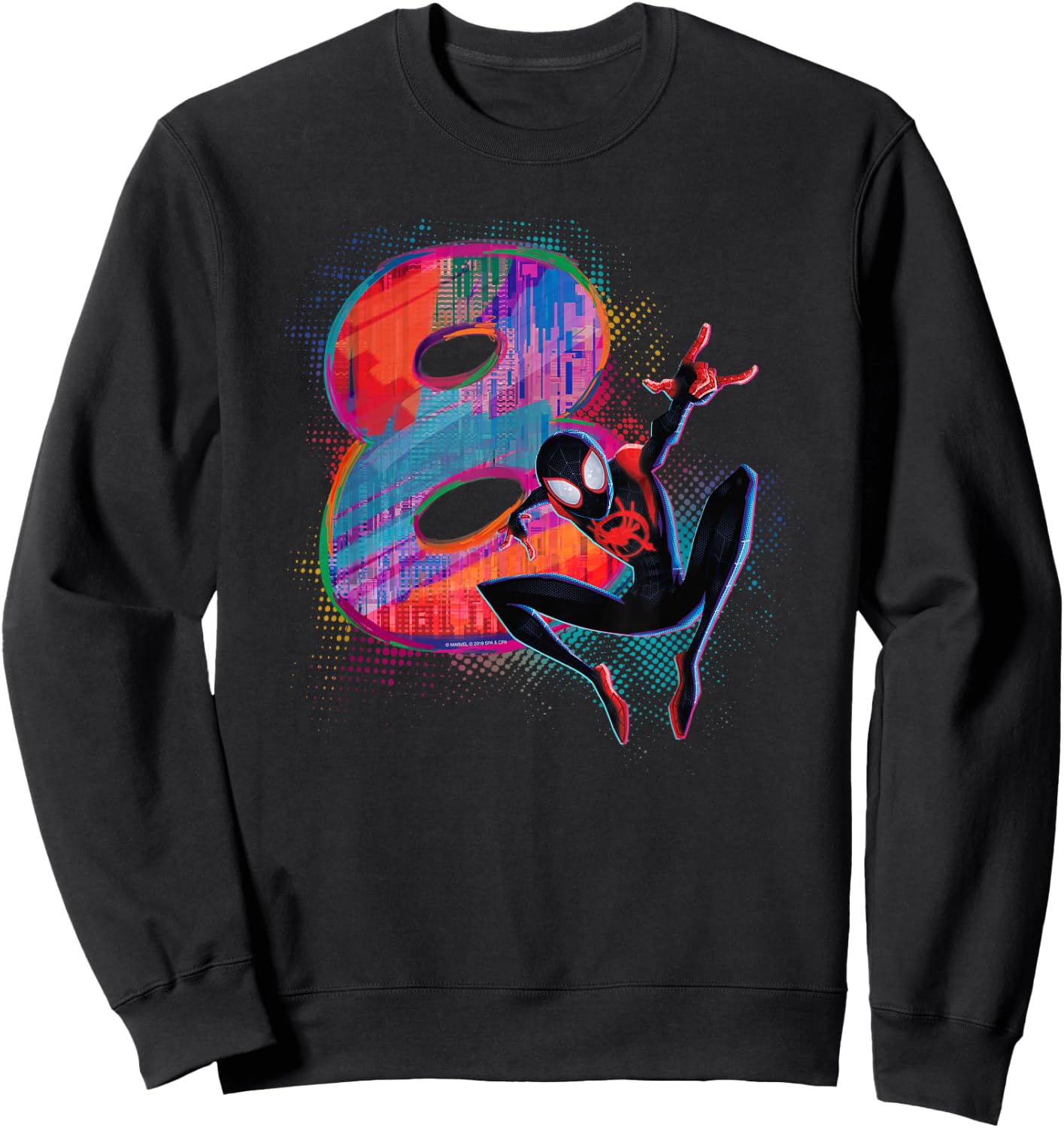 Marvel Spider-Man Miles Morales 8th Birthday Graphic Small Sweatshirt - Sweatshirt | Black