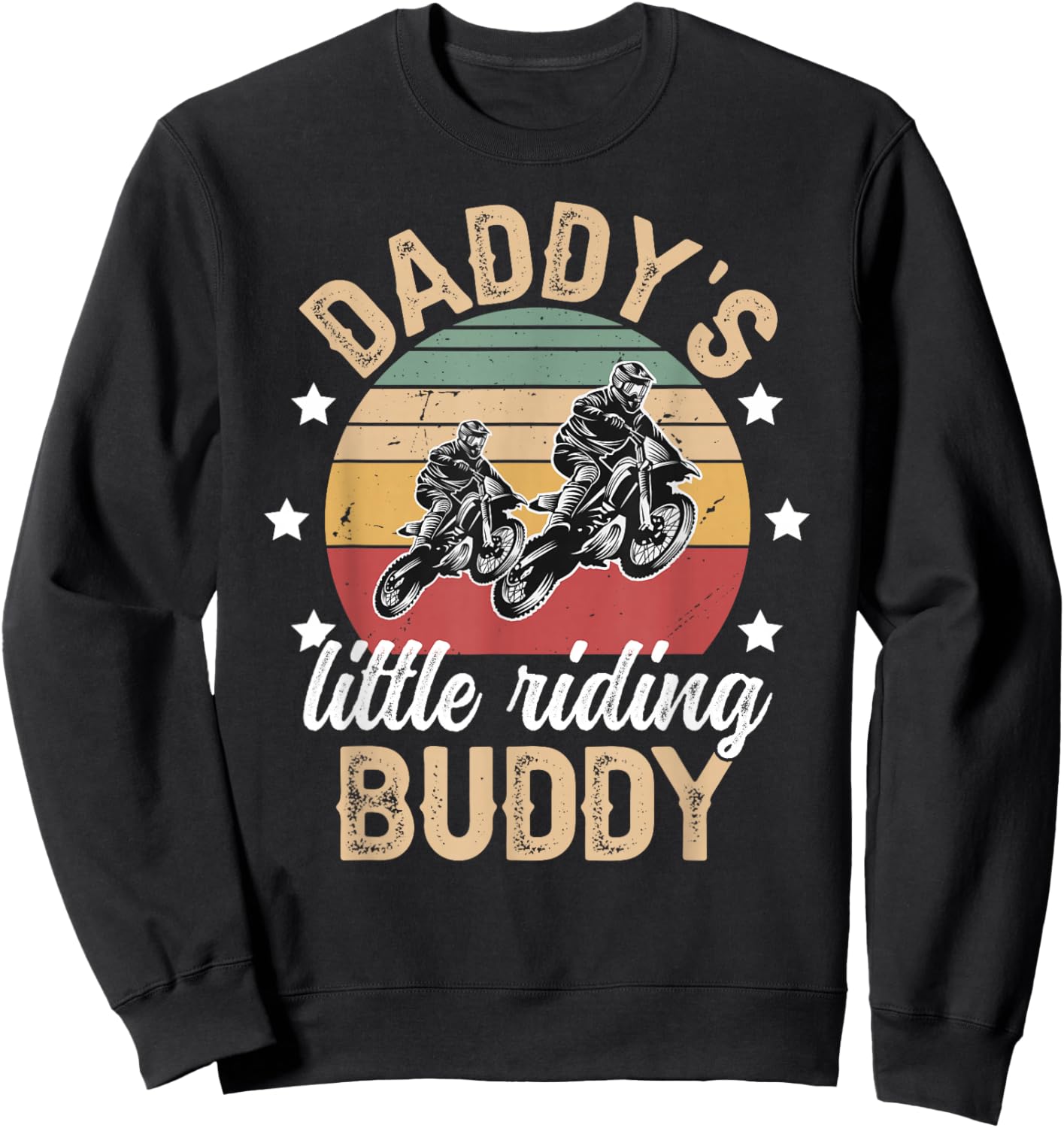 Daddy's Little Riding Buddy Son Riding Partners Dad And Son Sweatshirt - Sweatshirt | Black