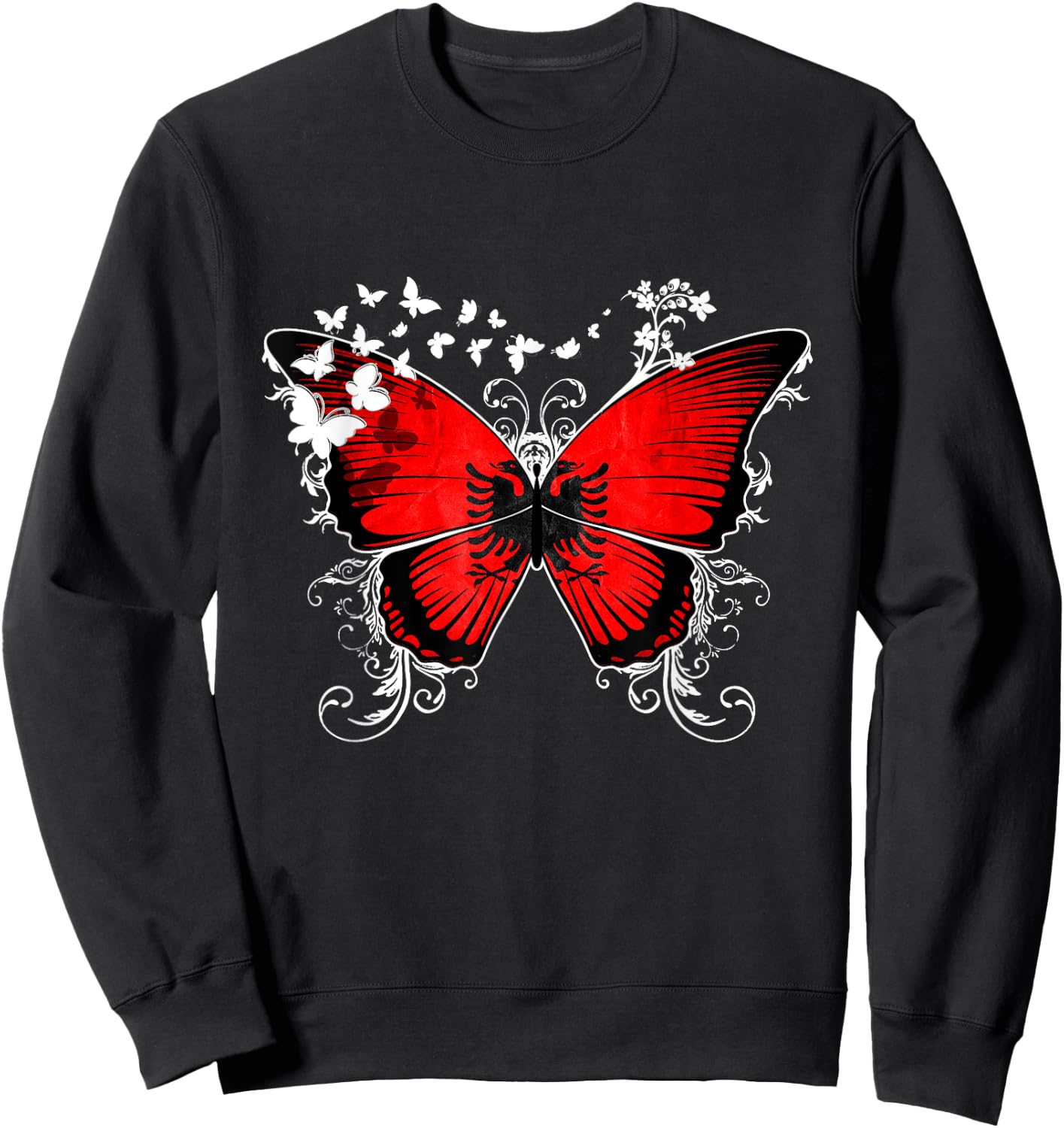 Albania Flag Shirt Albanian Pride Heritage DNA Roots Gift Sweatshirt - Sweatshirt | Black