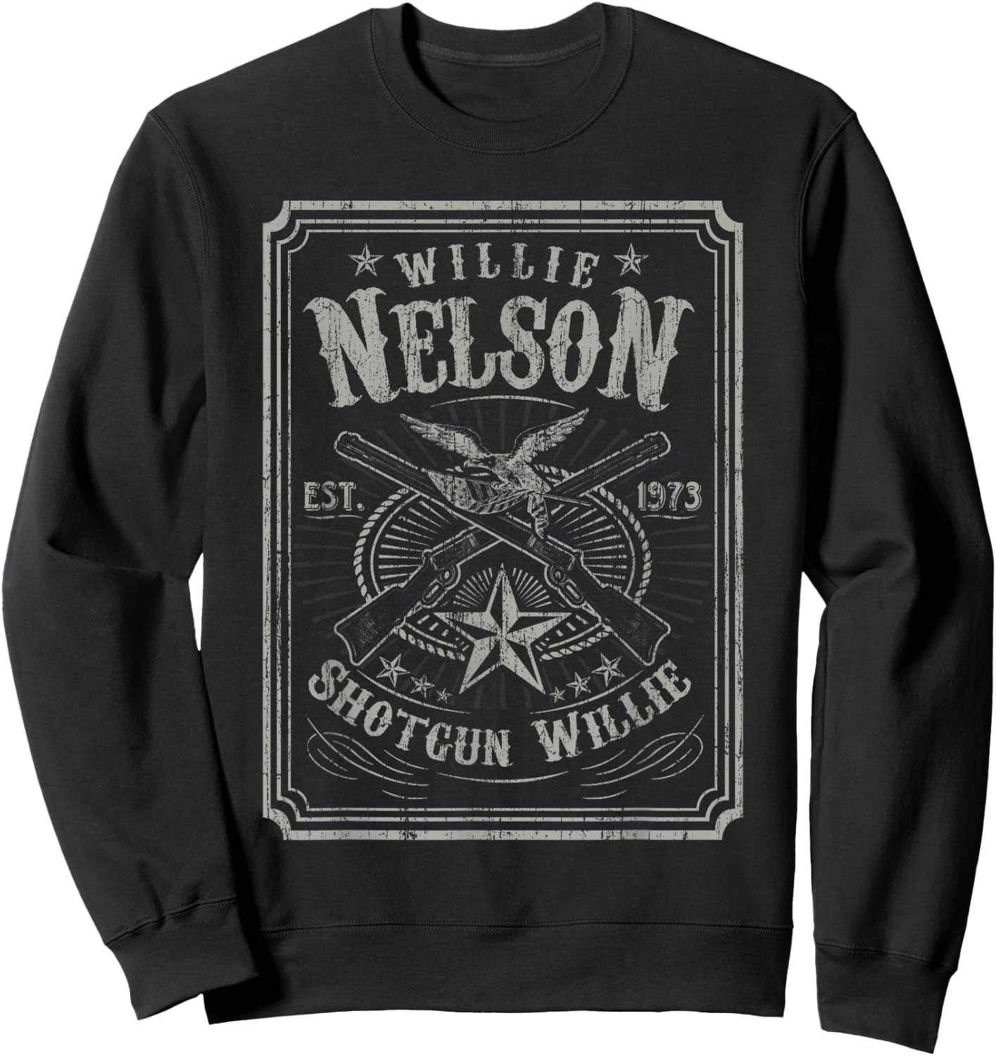 Willie Nelson - Retro Shotgun Willie Sweatshirt - Sweatshirt | Black