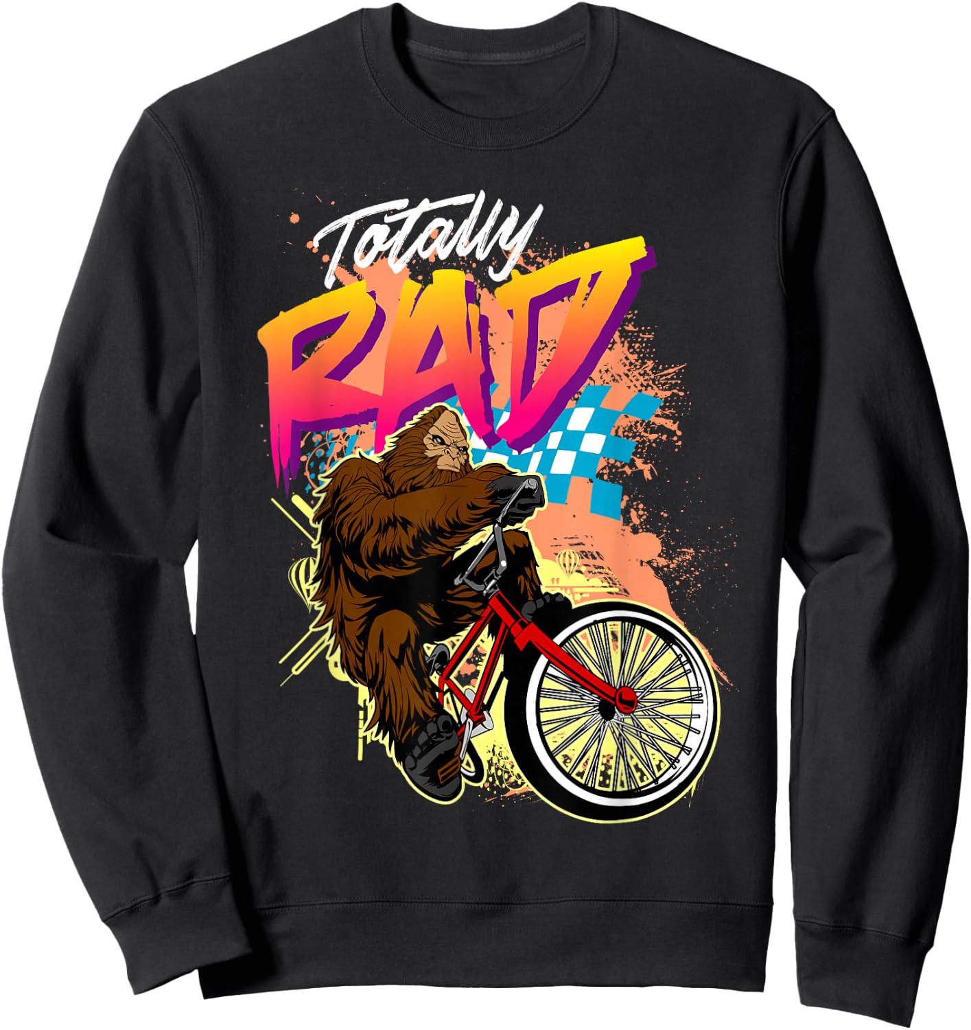 Totally Rad Sasquatch BMX Bike Sweatshirt - Sweatshirt | Black