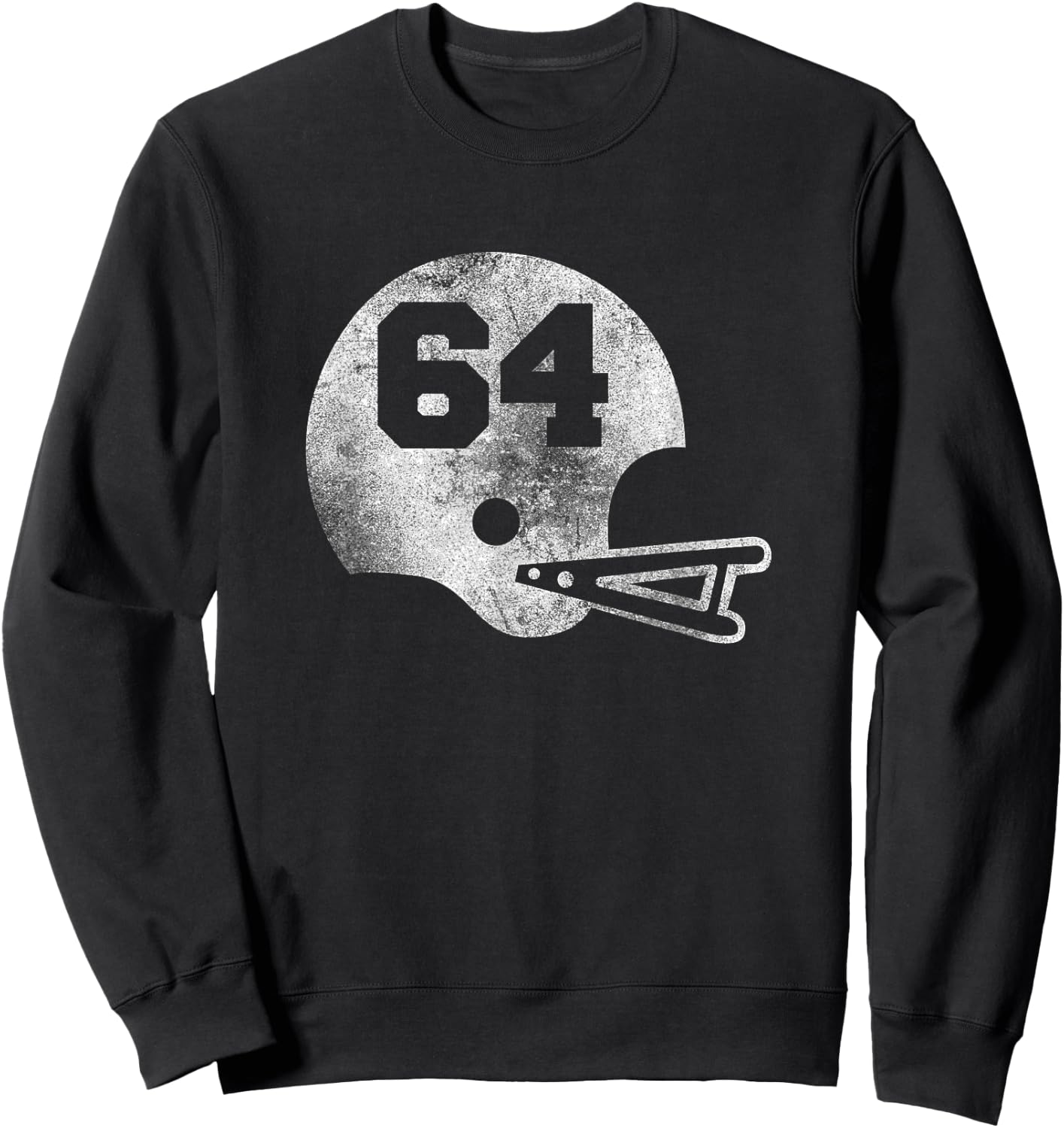 Vintage Football Jersey Number 64 Player Number Sweatshirt - Sweatshirt | Black