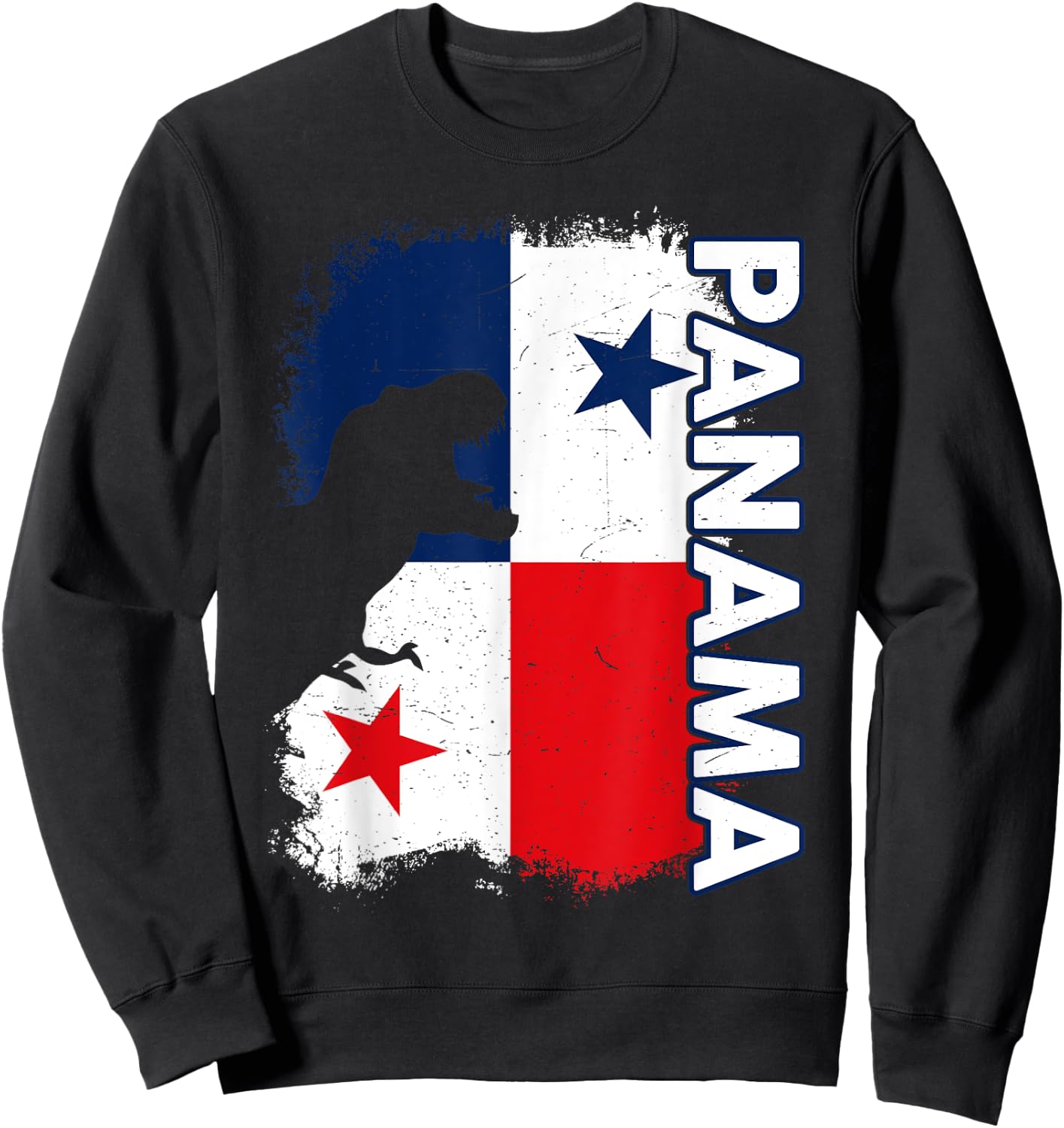 Kids Panama Flag Boy Dino Panamanian Hispanic Heritage Month Sweatshirt - Sweatshirt | Black