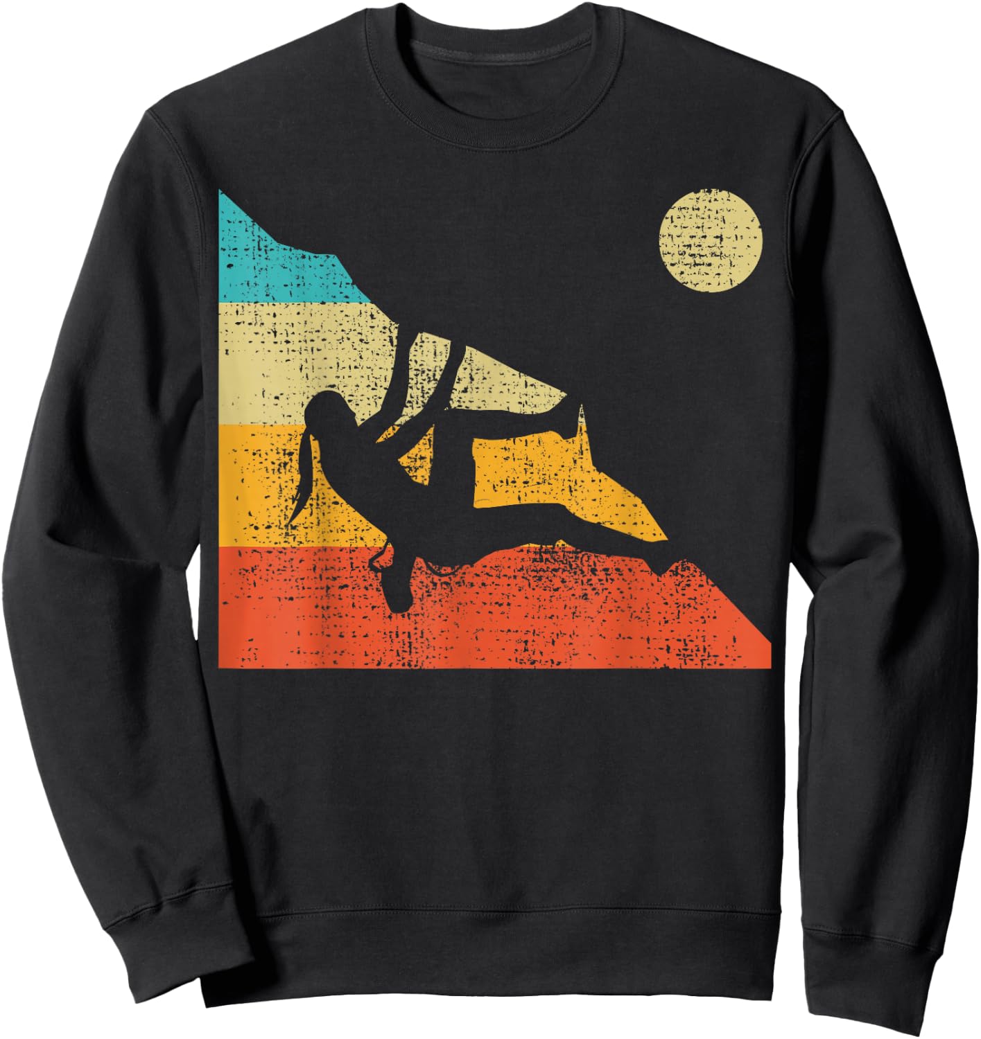 Climbing Bouldering Mountain Free Speed Girl Vintage Sweatshirt - Sweatshirt | Black