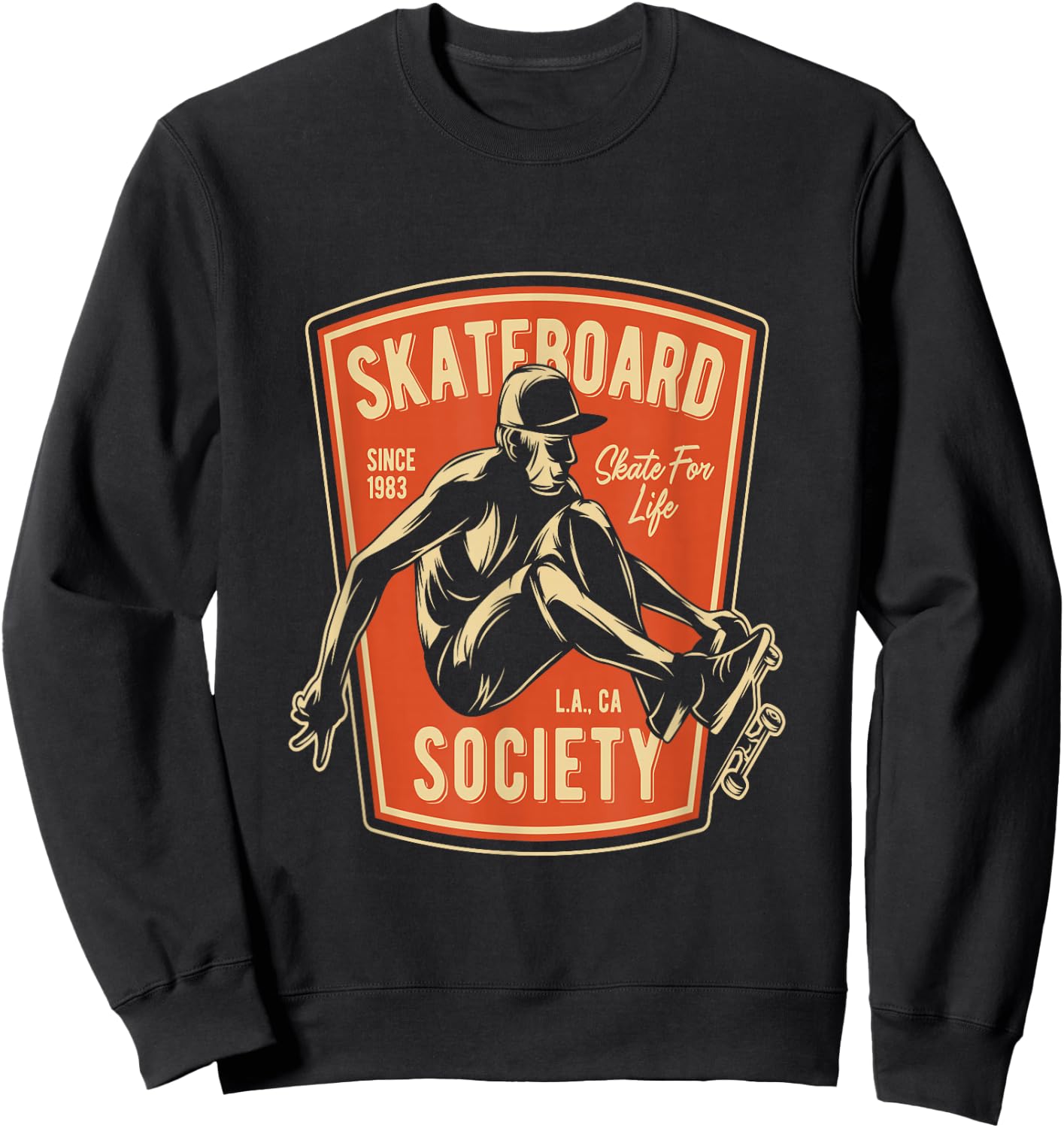 Skate For Life 1983 T Shirts Boy Skateboard Sweatshirt - Sweatshirt | Black