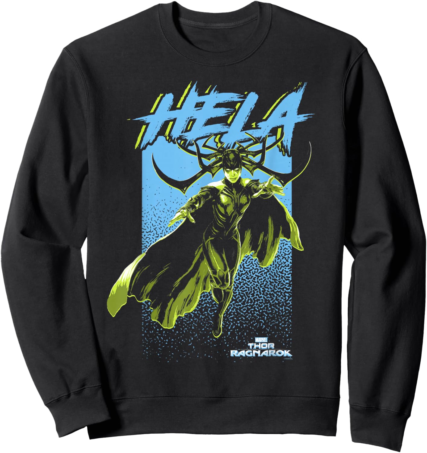 Marvel Thor Ragnarok Hela Retro Color Pop Graphic Sweatshirt - Sweatshirt | Black
