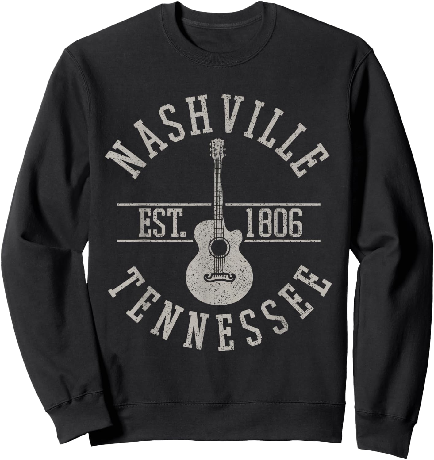 Nashville Tennessee Country Music USA Guitar Souvenir Sweatshirt - Sweatshirt | Black
