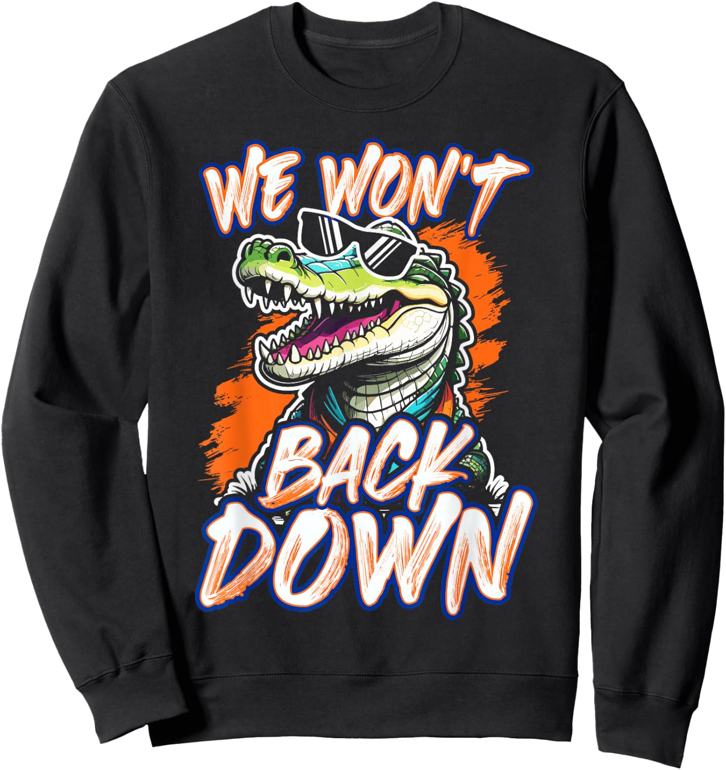 We Won't Back Down Vintage Swamp Gator Sweatshirt - Sweatshirt | Black