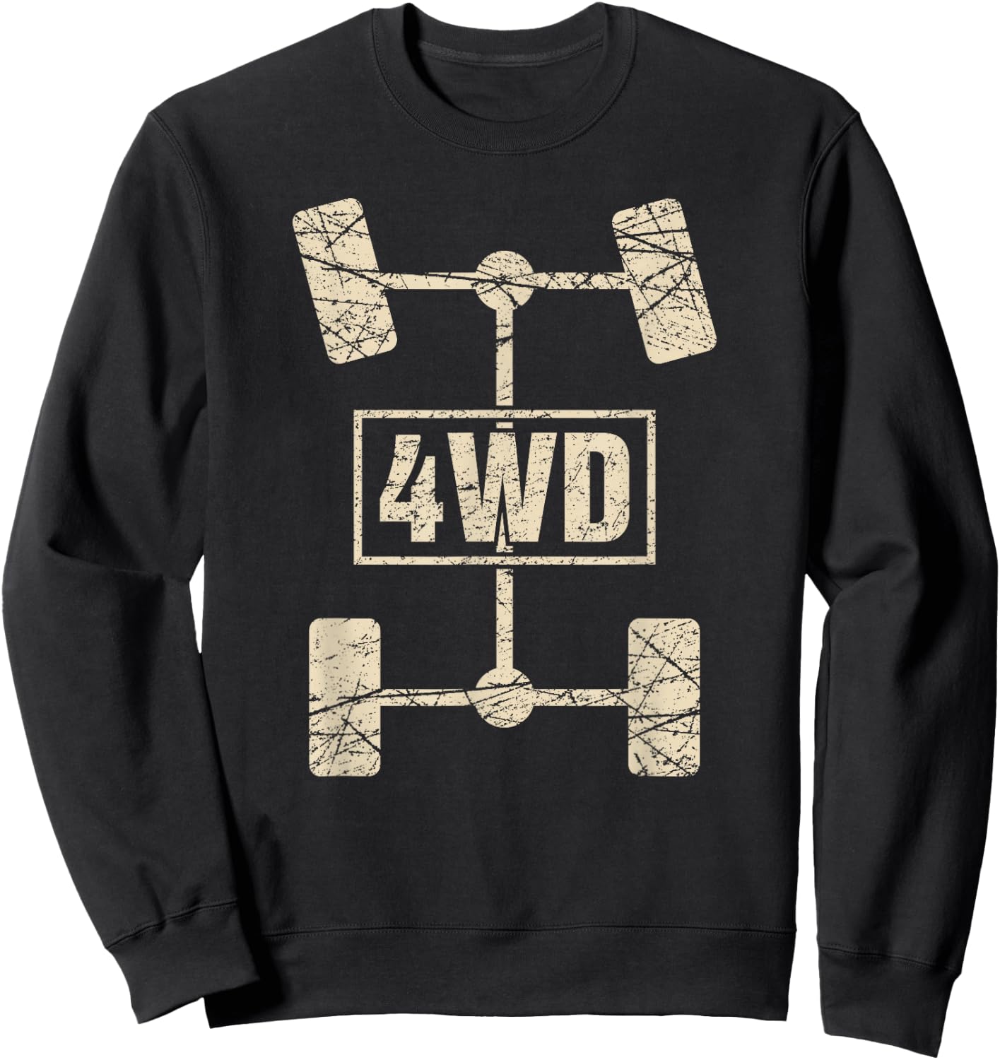 4WD T Shirt Retro Offroad Overland 4x4 Great Graphics Sweatshirt - Sweatshirt | Black