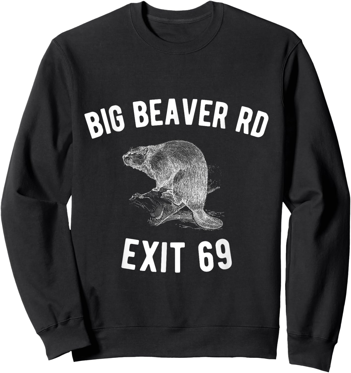 Detroit Shirt | Big Beaver Exit 69 Sweatshirt - Sweatshirt | Black