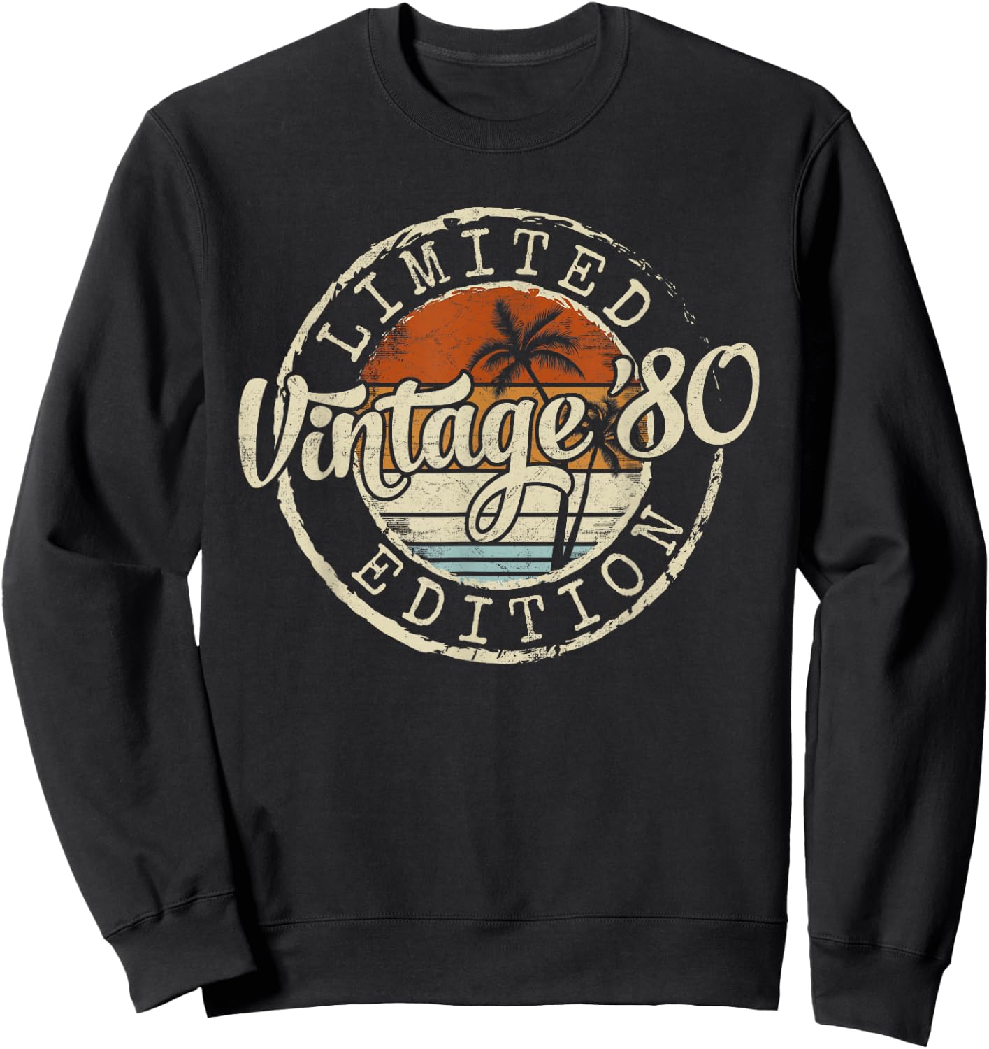 Vintage 1980 45th Birthday Gifts 45 Year Old Women Sweatshirt - Sweatshirt | Black