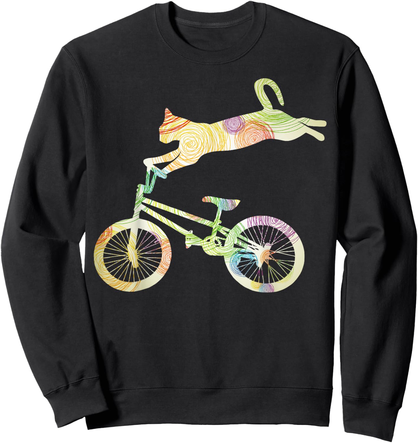 Cat Bike Cycling Bicycle - Your Gift Collection Women Girls Kids Sweatshirt - Sweatshirt | Black
