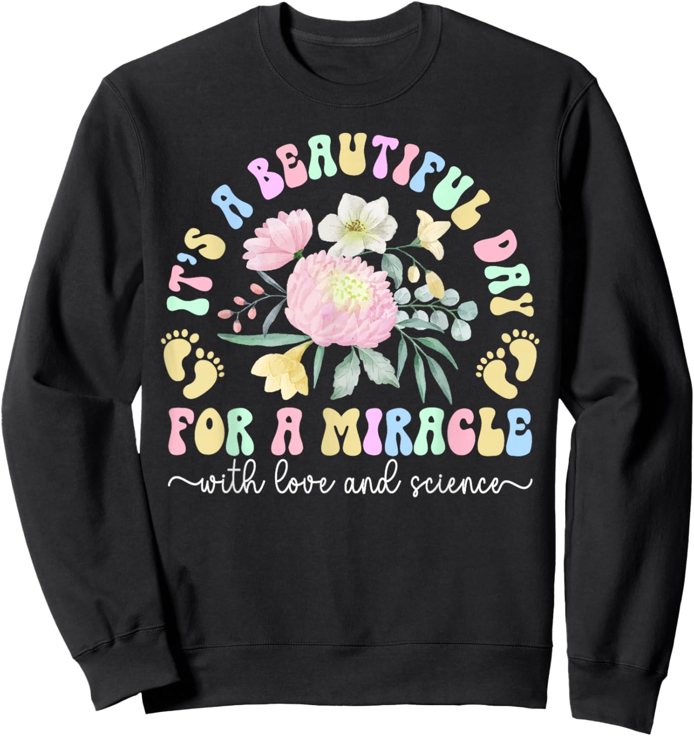 IVF Mom Embryo Transfer Day IVF Transfer Day Groovy Sweatshirt - Sweatshirt | Black
