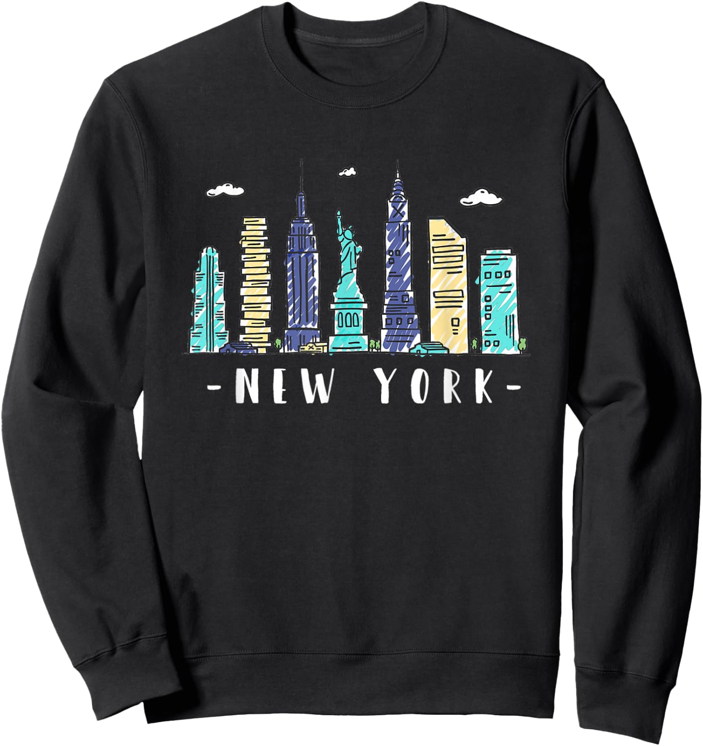 New York Skyline NYC NY City USA America Souvenir Gift Sweatshirt - Sweatshirt | Black