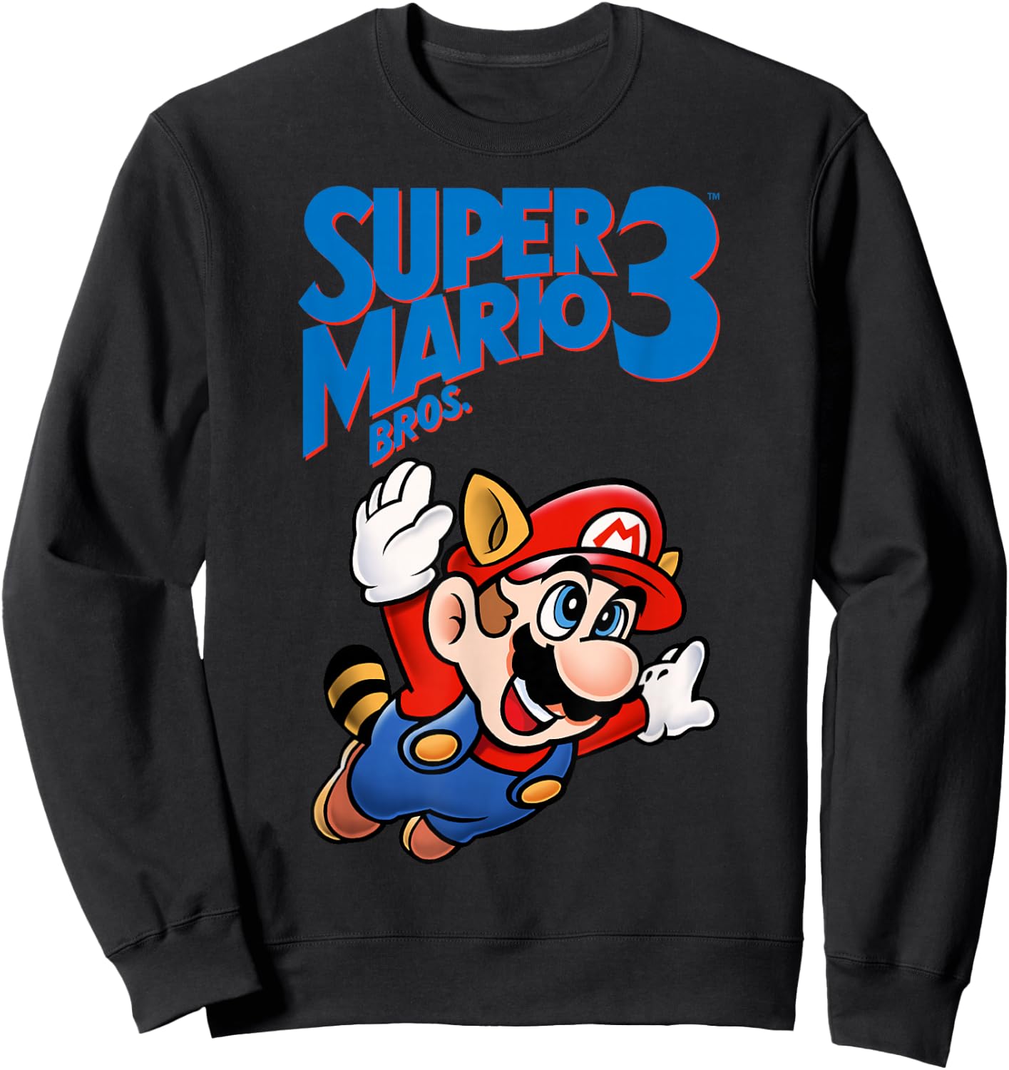 Nintendo Super Mario 3 Flying Mario Poster Sweatshirt - Sweatshirt | Black