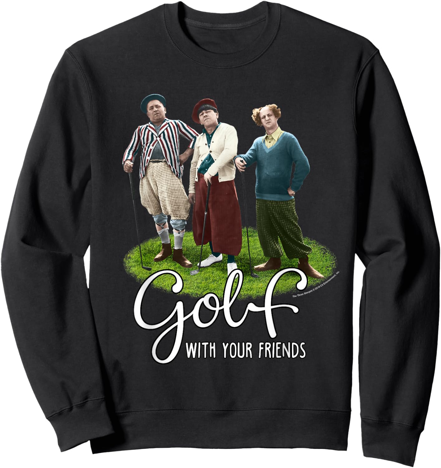 TTS- The Three Stooges Golf With Your Friends Sweatshirt - Sweatshirt | Black