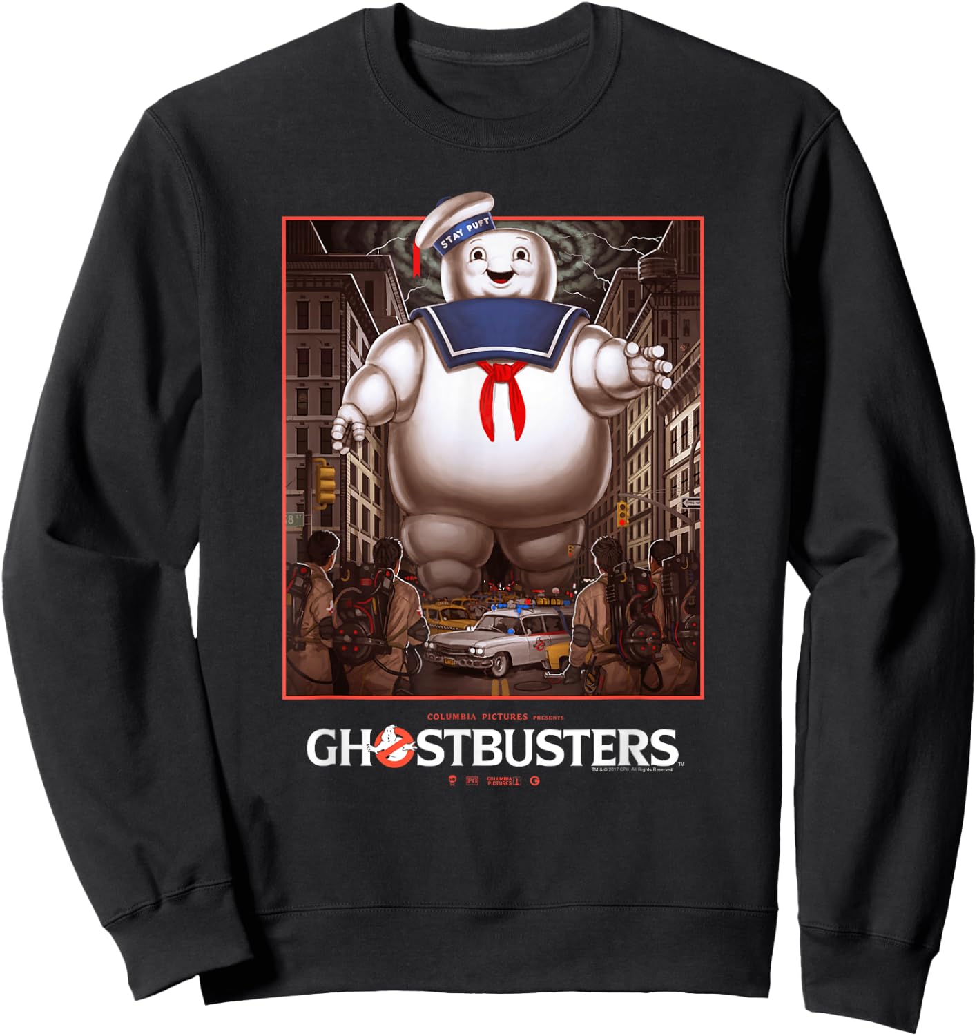 Ghostbusters Ghostbusters vs Stay Puft Vintage Movie Poster Sweatshirt - Sweatshirt | Black