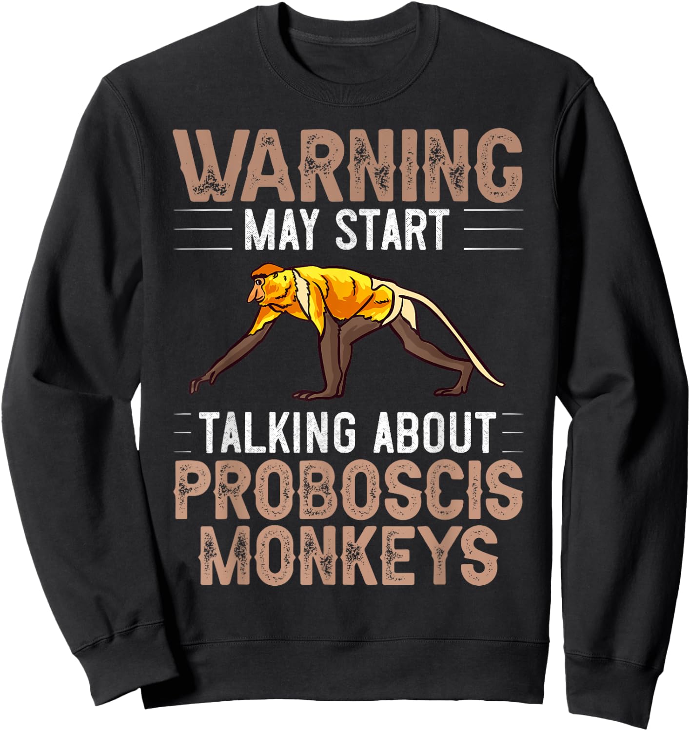 Proboscis Monkey Funny Asian Cute Animals Sweatshirt - Sweatshirt | Black