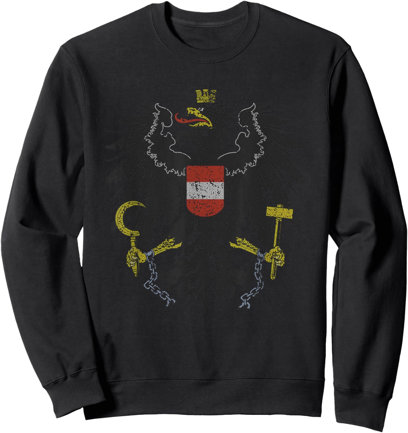 Austrian Flag Austria Coat of Arms Vienna Eagle T Shirt Sweatshirt - Sweatshirt | Black