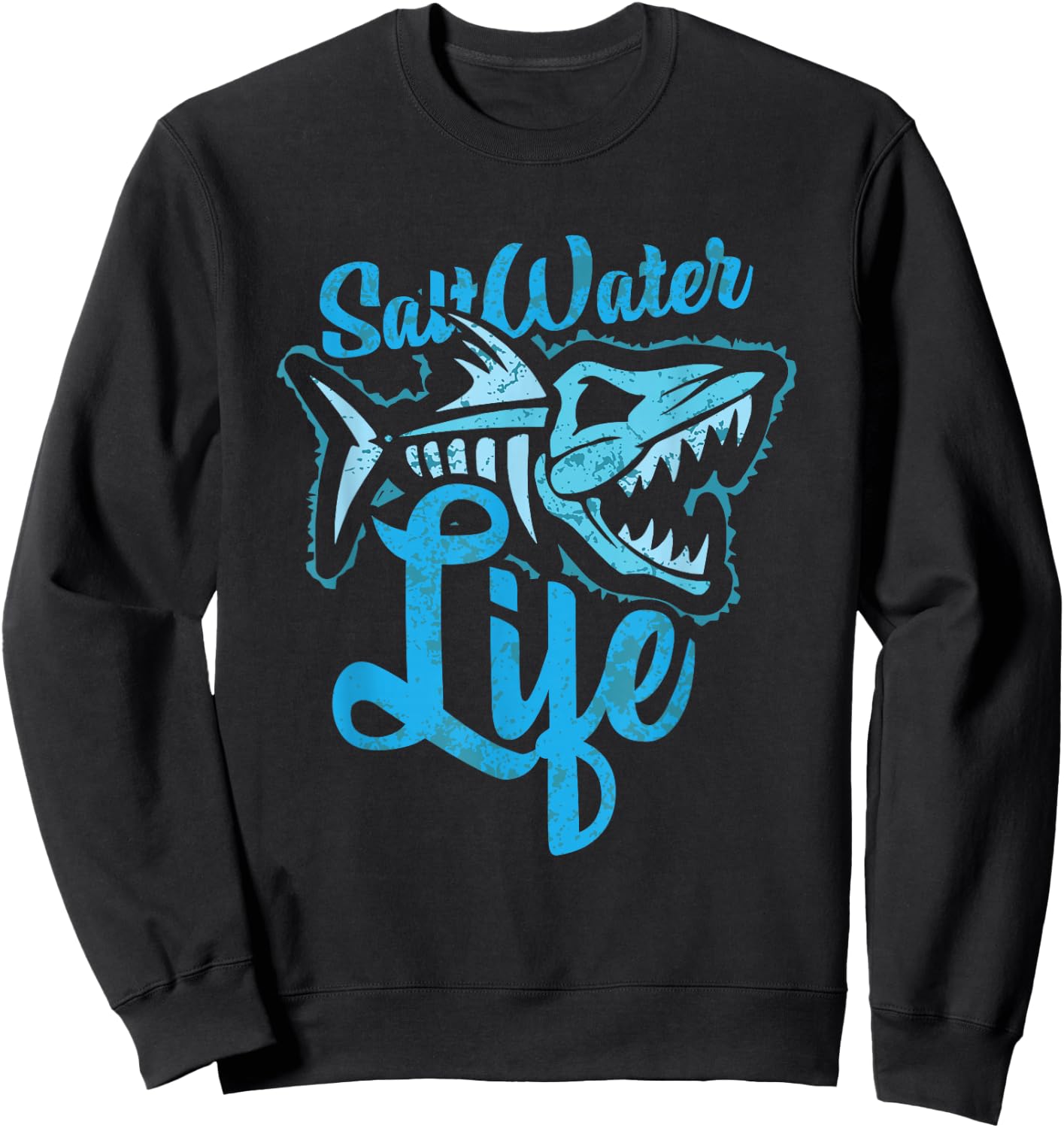 Saltwater Life Fishing Sweatshirt - Sweatshirt | Black