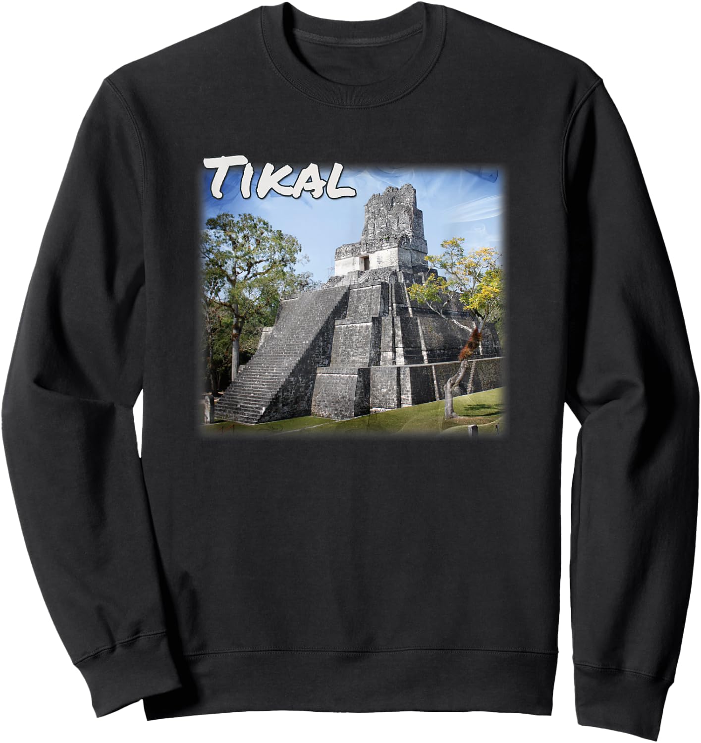 Guatemala Tikal Ruins Temple Sweatshirt - Sweatshirt | Black