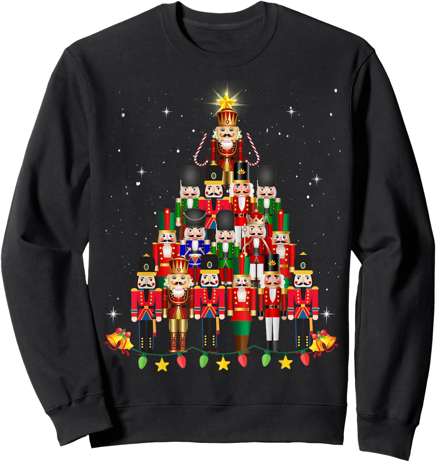 Loudest Nutcracker Group Matching Family Holiday Funny Nutcracker Christmas Tree 2024 Black Small Sweatshirt - Sweatshirt | Black