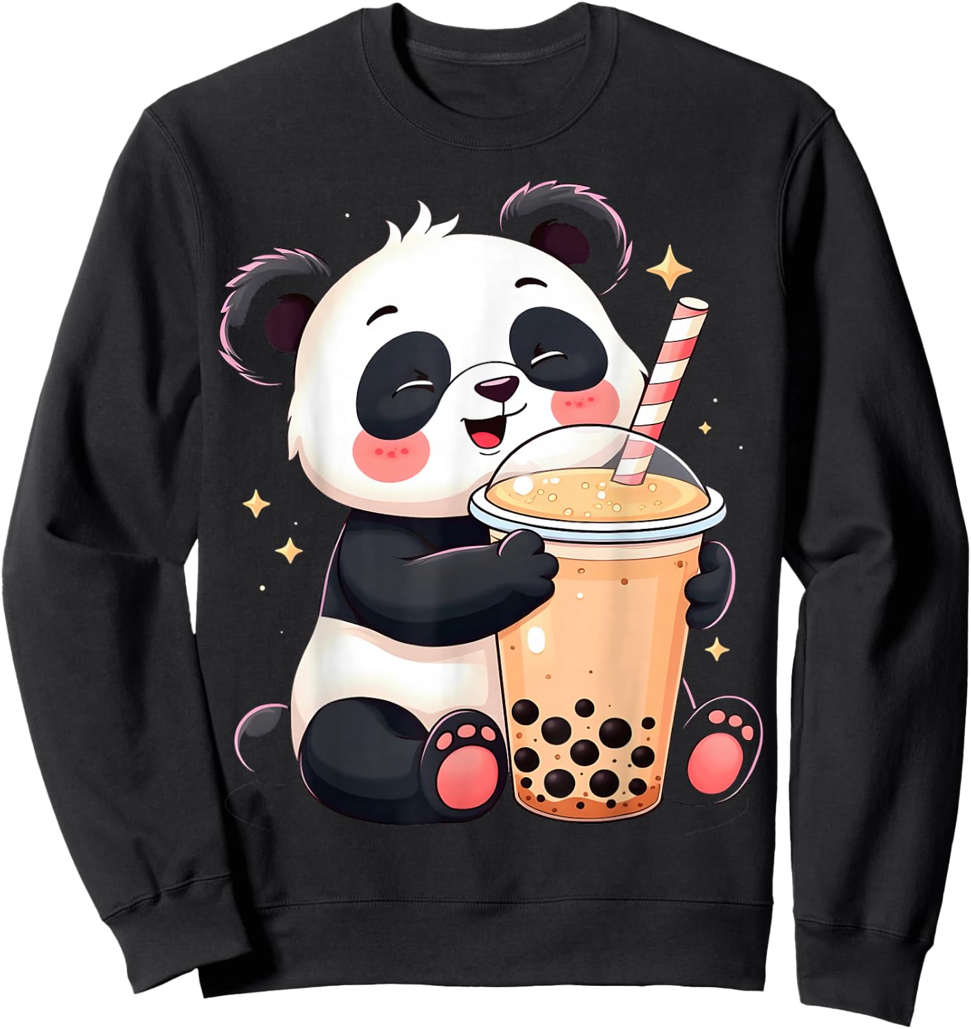 Panda Bubble Tea Lover Kawaii Boba Sweatshirt - Sweatshirt | Black