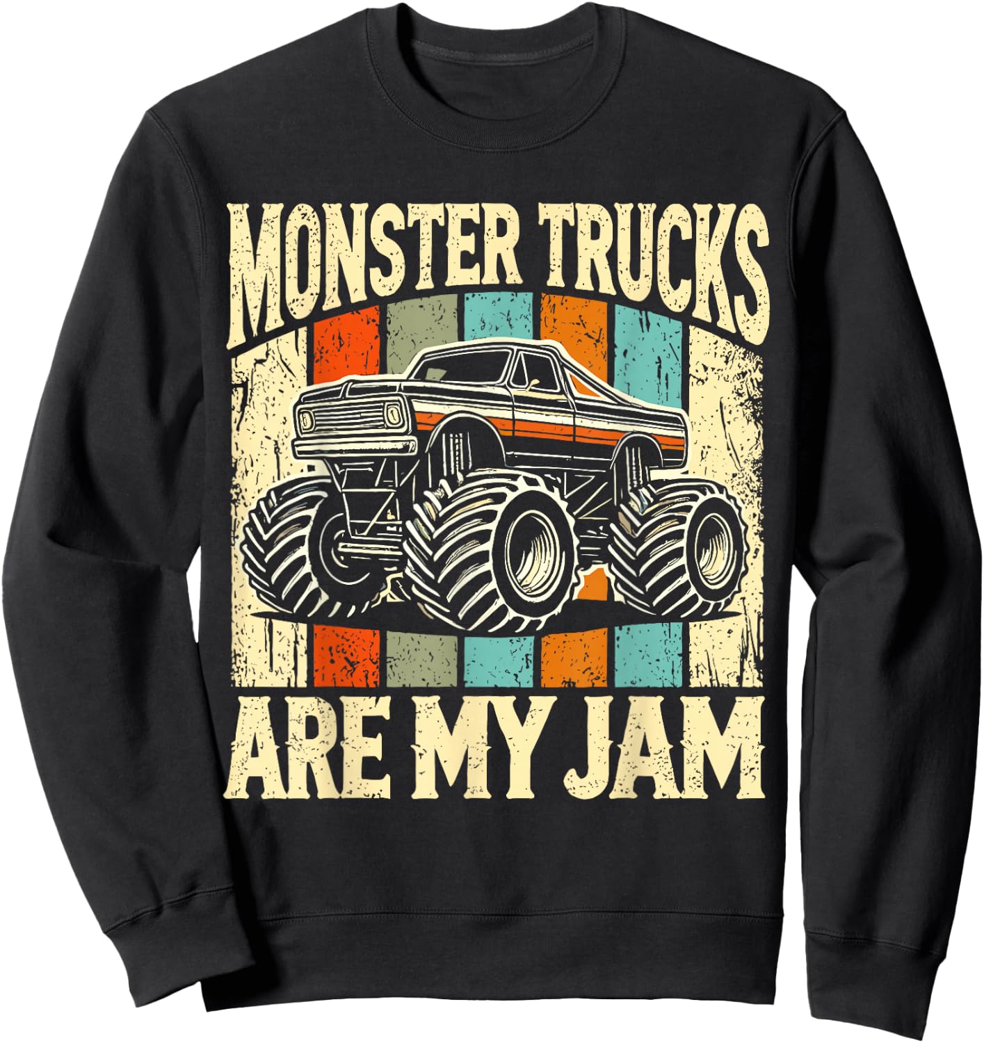 Monster Trucks Birthday Party Monster Truck Sweatshirt - Sweatshirt | Black