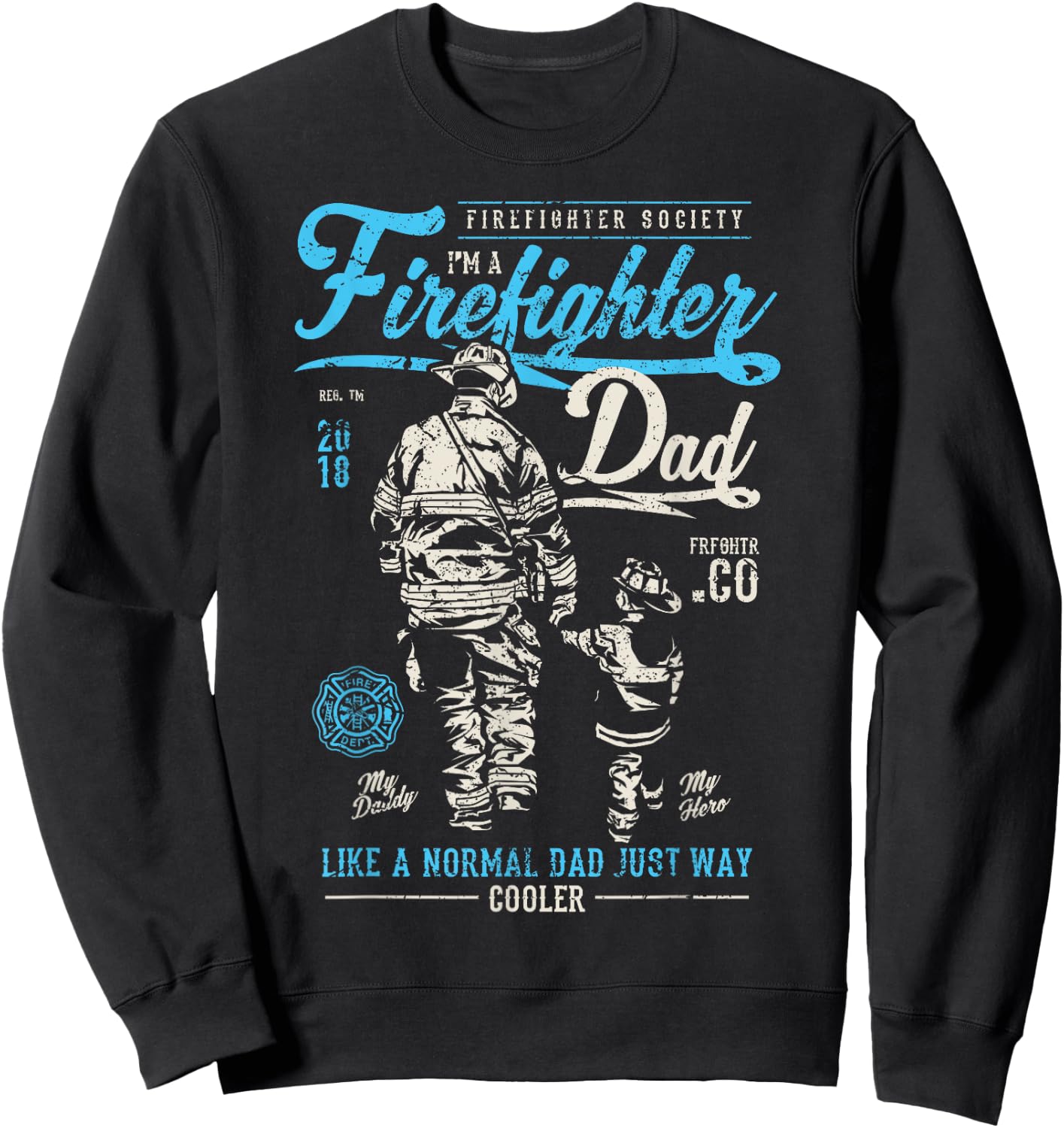 Firefighter Father's Day Retro Dad Xmas Gifts Sweatshirt - Sweatshirt | Black