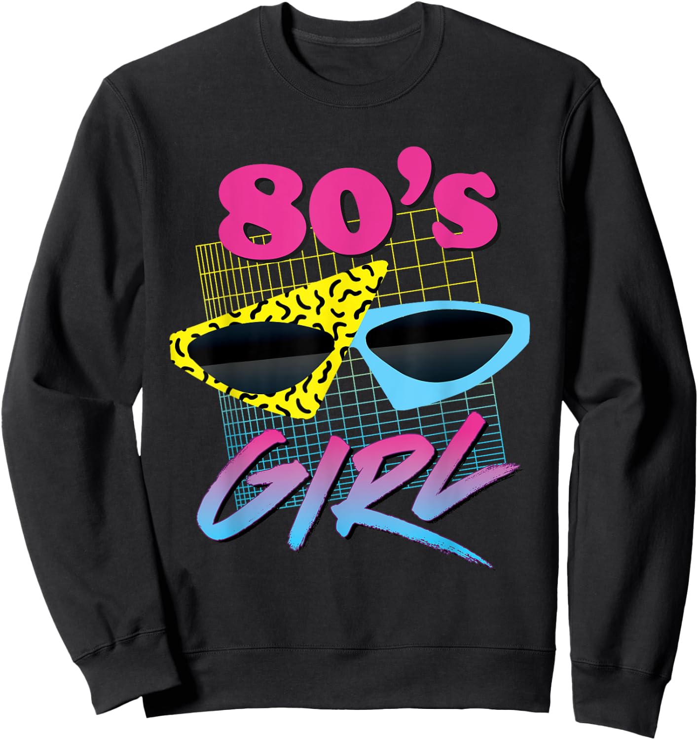 This is My 80s Girl Costume Party Sweatshirt - Sweatshirt | Black